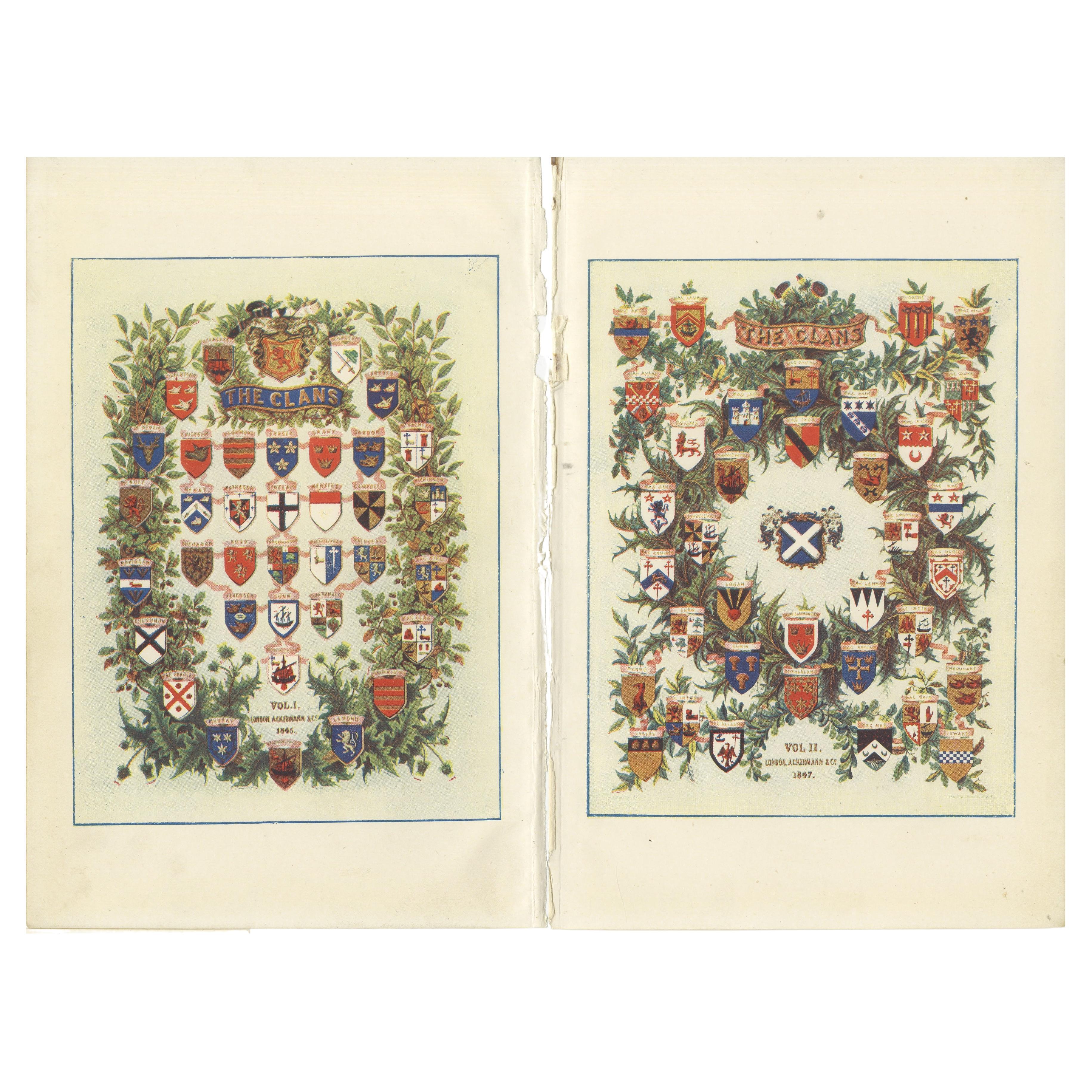 Set of 2 Original Title Pages of McIan's Costumes of the Clans of Scotland