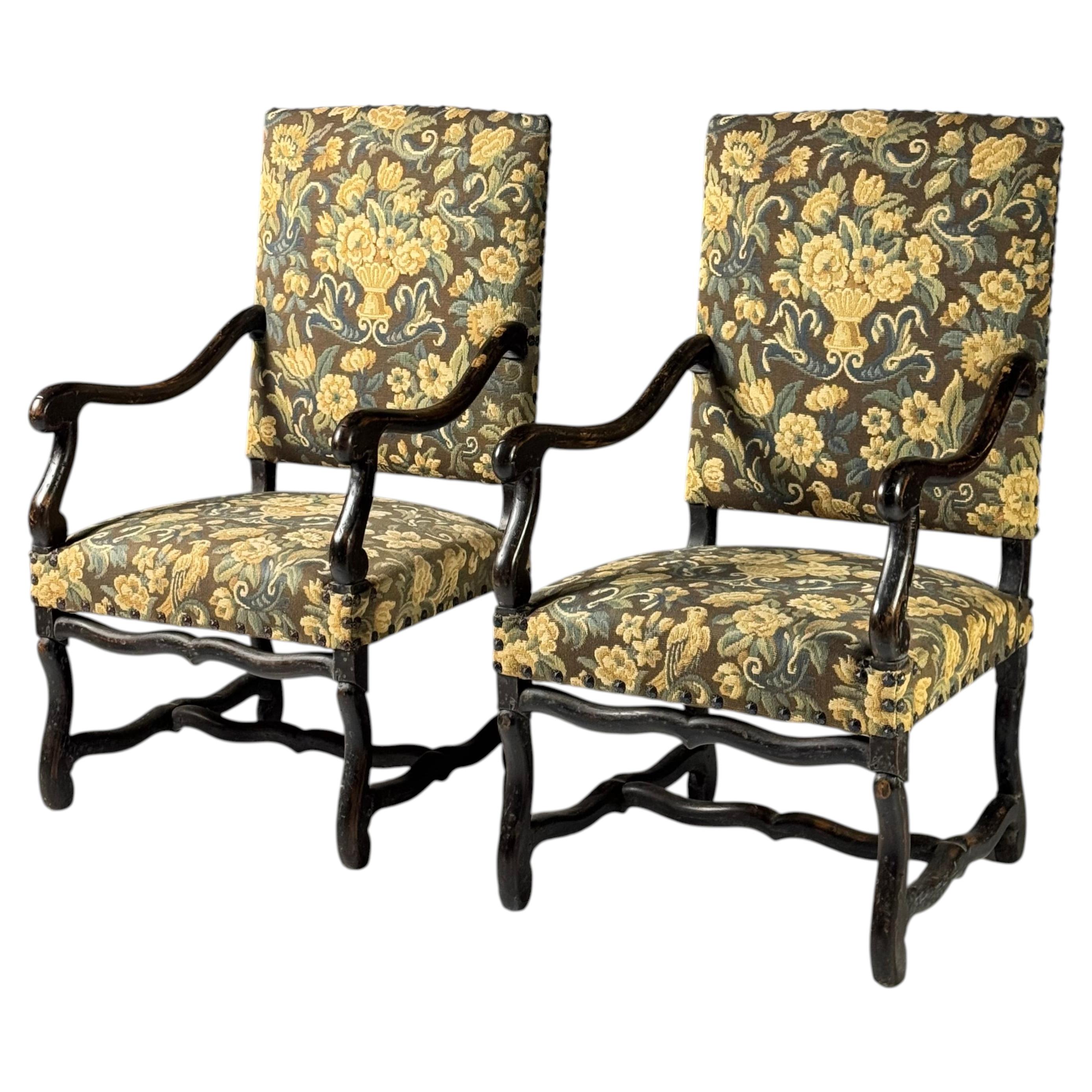 Set of 2 Os de Mouton armchairs For Sale