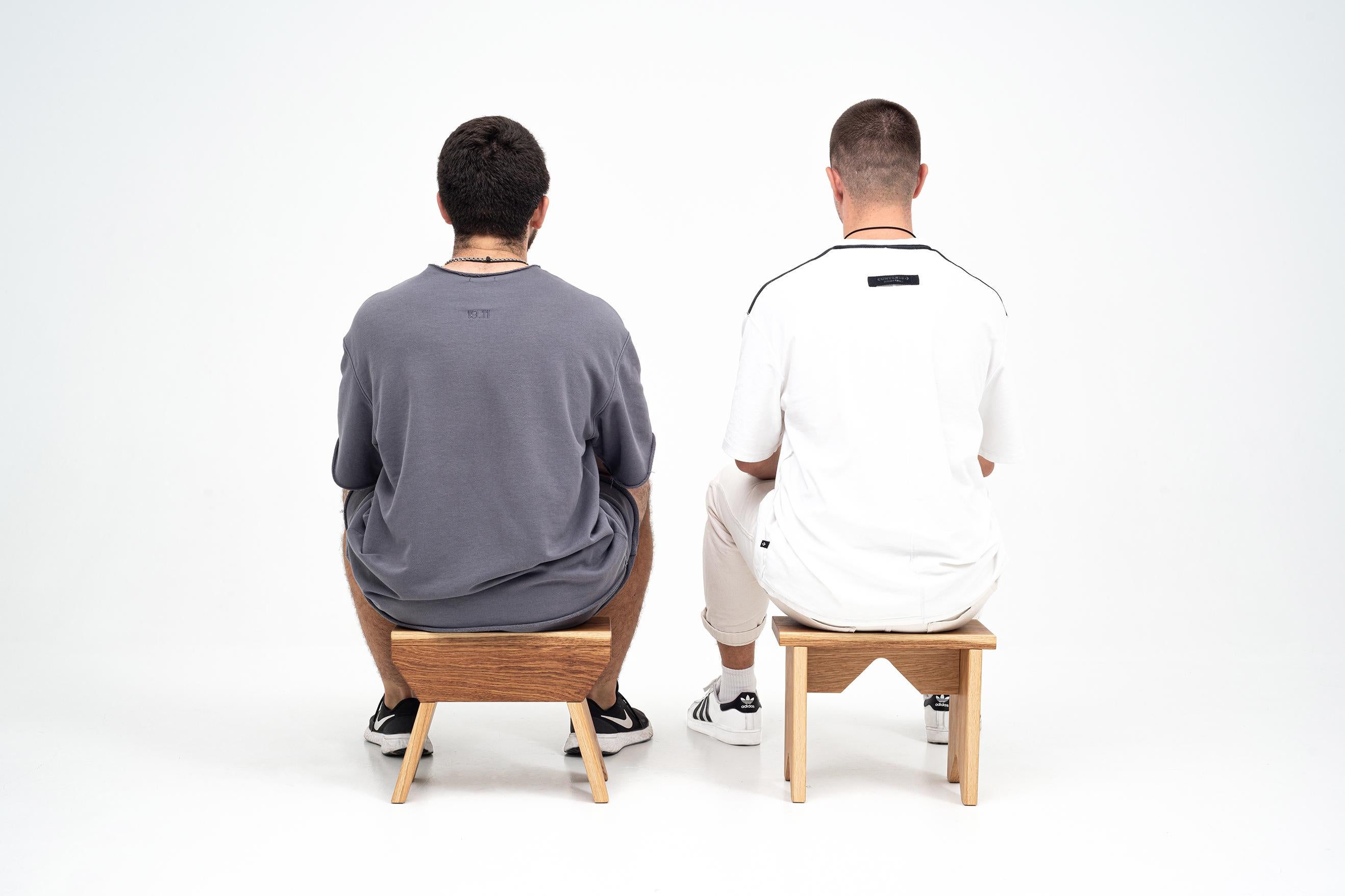 Set of 2 Oslinchik Low Stools by Oito 8