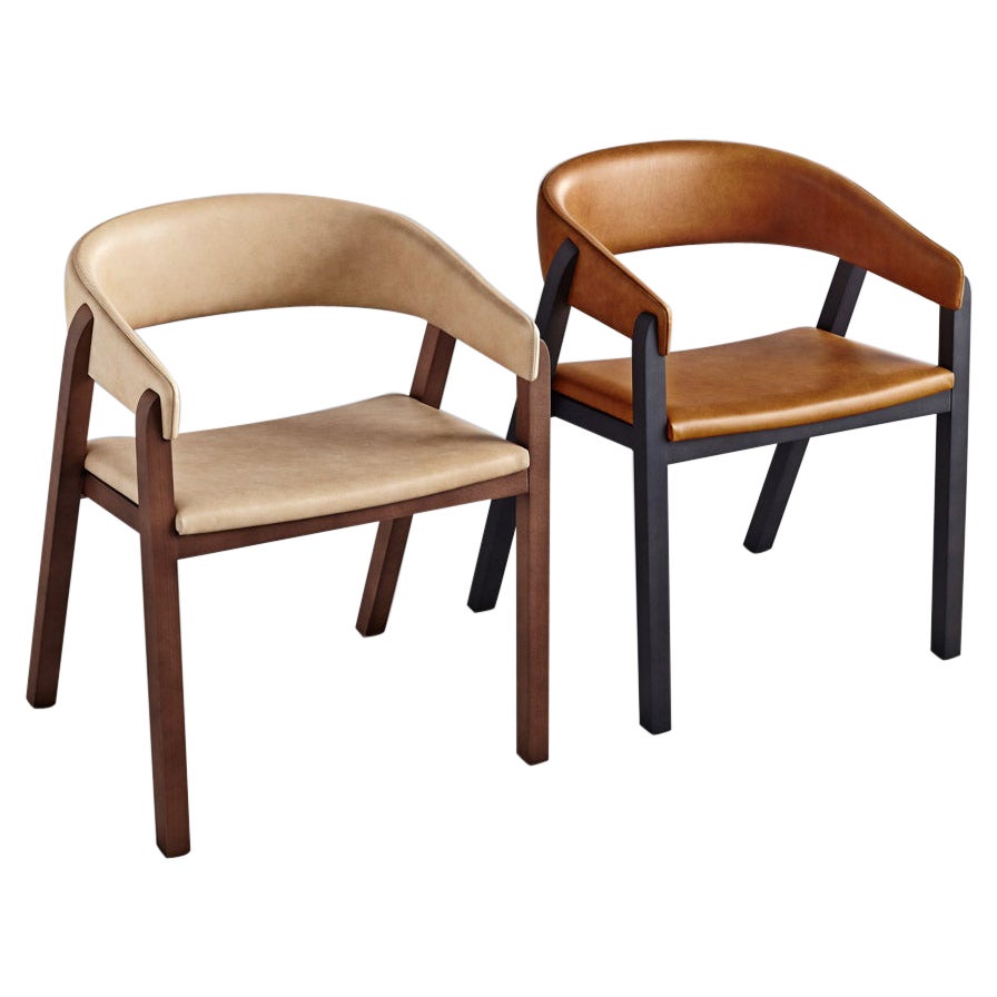 Set of 2 Oslo Chairs, Brown by Pepe Albargues For Sale