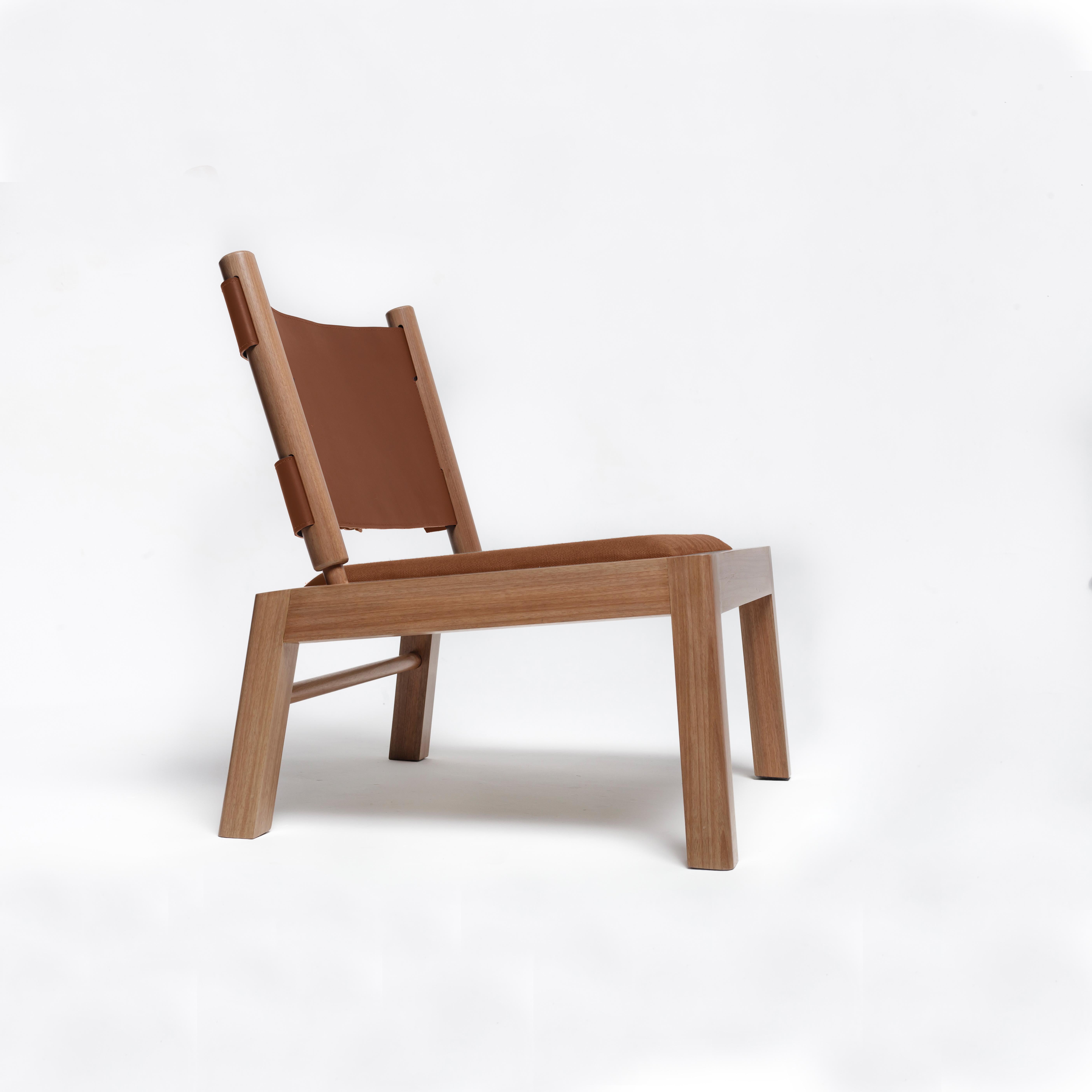 Lot de 2 chaises longues Oulipo, fauteuils en cuir Handcraft Contemporary  en vente 1