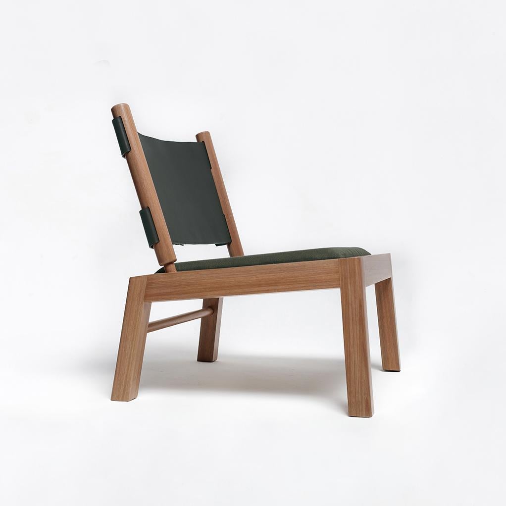 Other Set of 2 Oulipo Lounge Chairs, Leather Sling Chairs Contemporary Handcrafted  For Sale