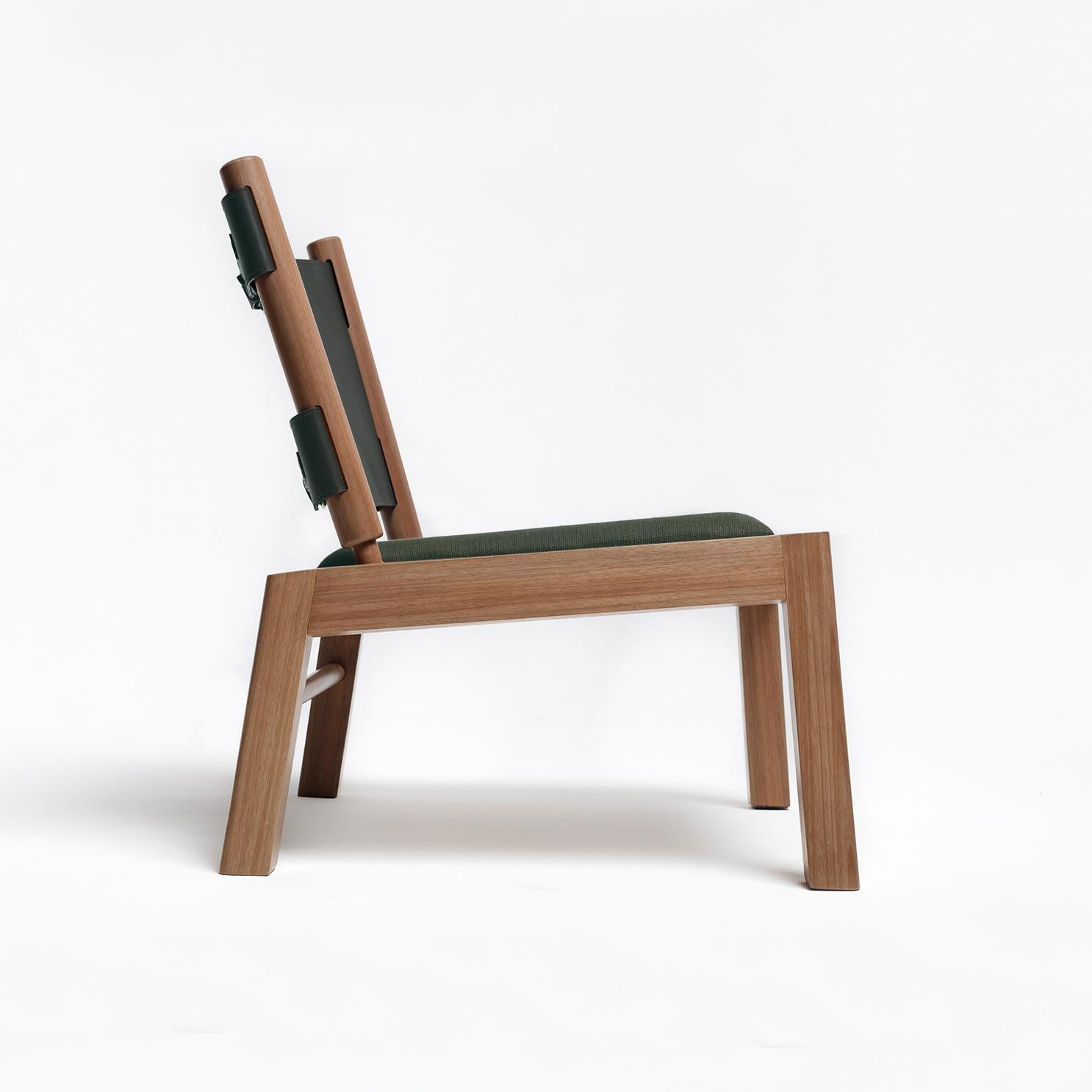 Brésilien Lot de 2 chaises longues Oulipo, fauteuils en cuir Handcraft Contemporary  en vente
