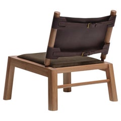 Set of 2 Oulipo Lounge Chairs, Leather Sling Chairs Contemporary Handcrafted