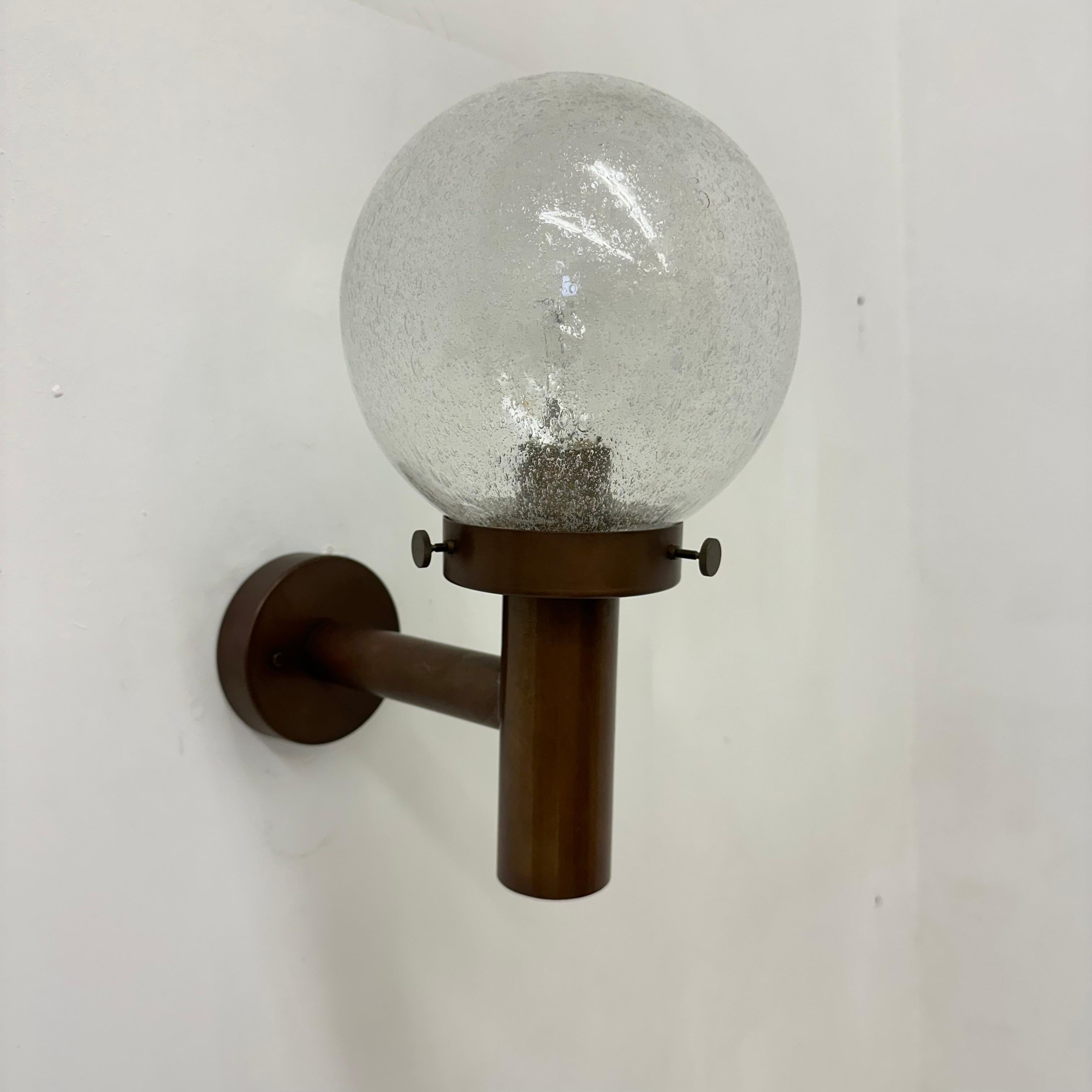 Set of 2 outdoor glass wall lamps sconces by Lisa Pape Sweden , 1970s For Sale 5