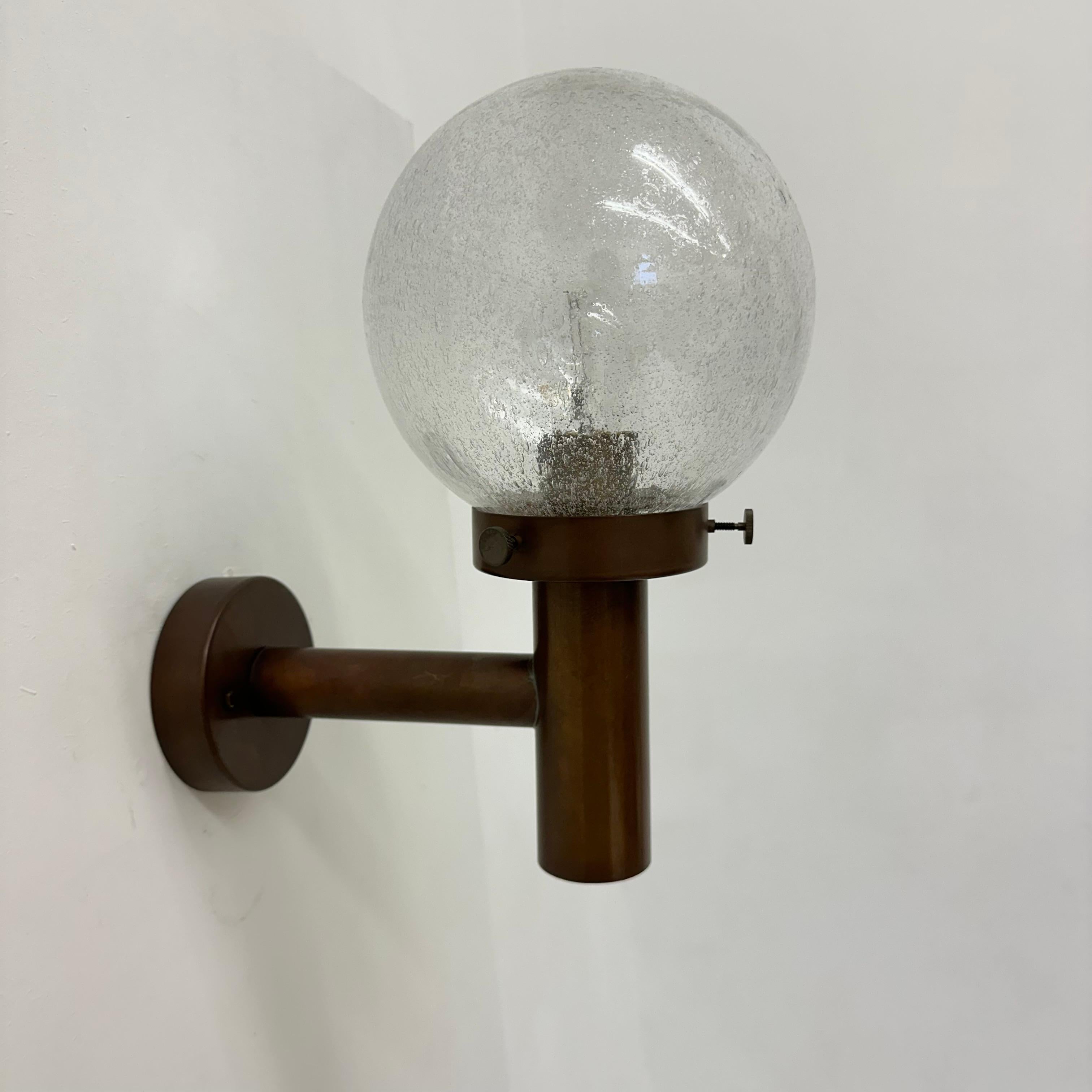 Set of 2 outdoor glass wall lamps sconces by Lisa Pape Sweden , 1970s For Sale 6