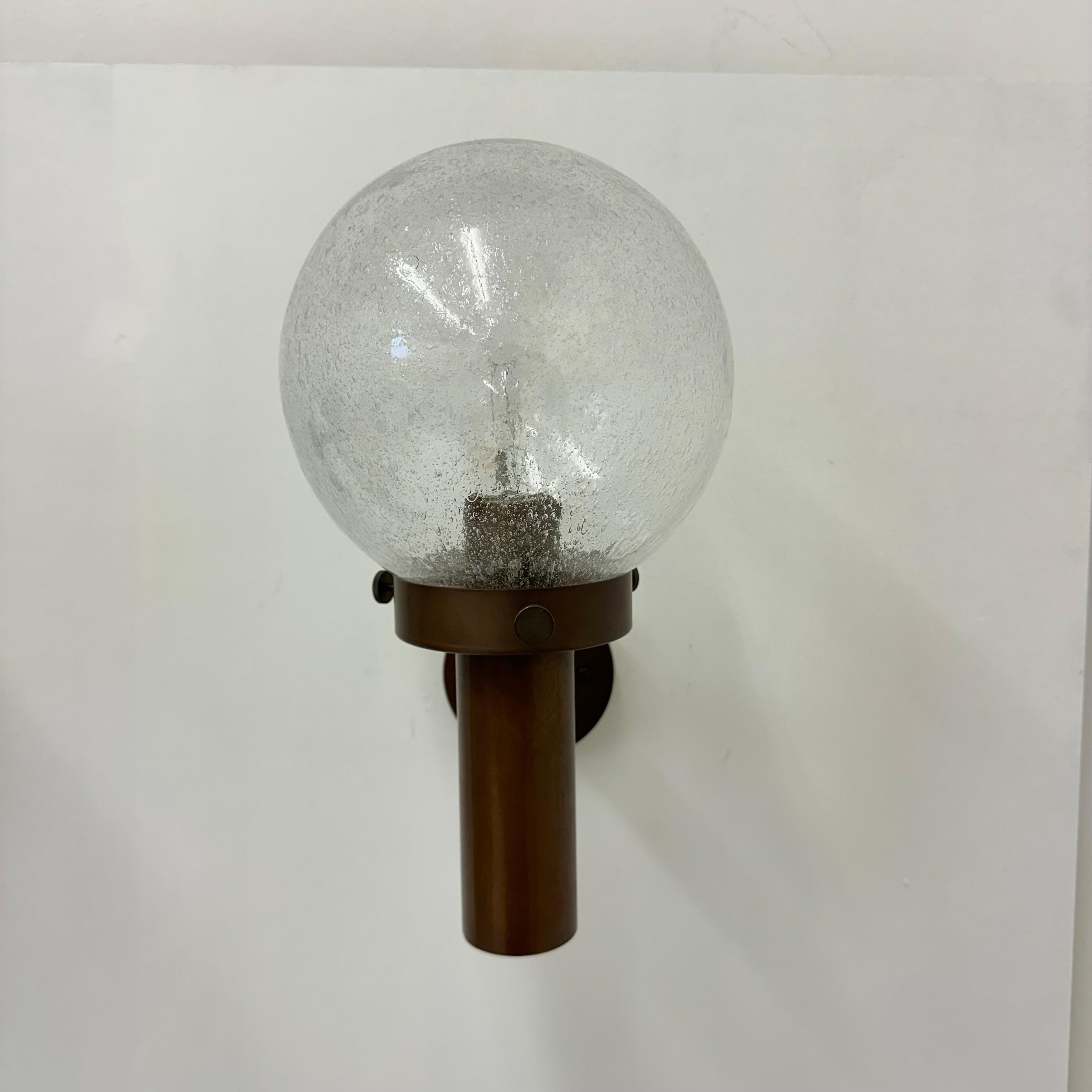 Set of 2 outdoor glass wall lamps sconces by Lisa Pape Sweden , 1970s For Sale 12