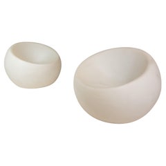 Set of 2 Outdoor Plastic Spherical Lighted Accent Chairs, Souluxe, USA, c. 2000s