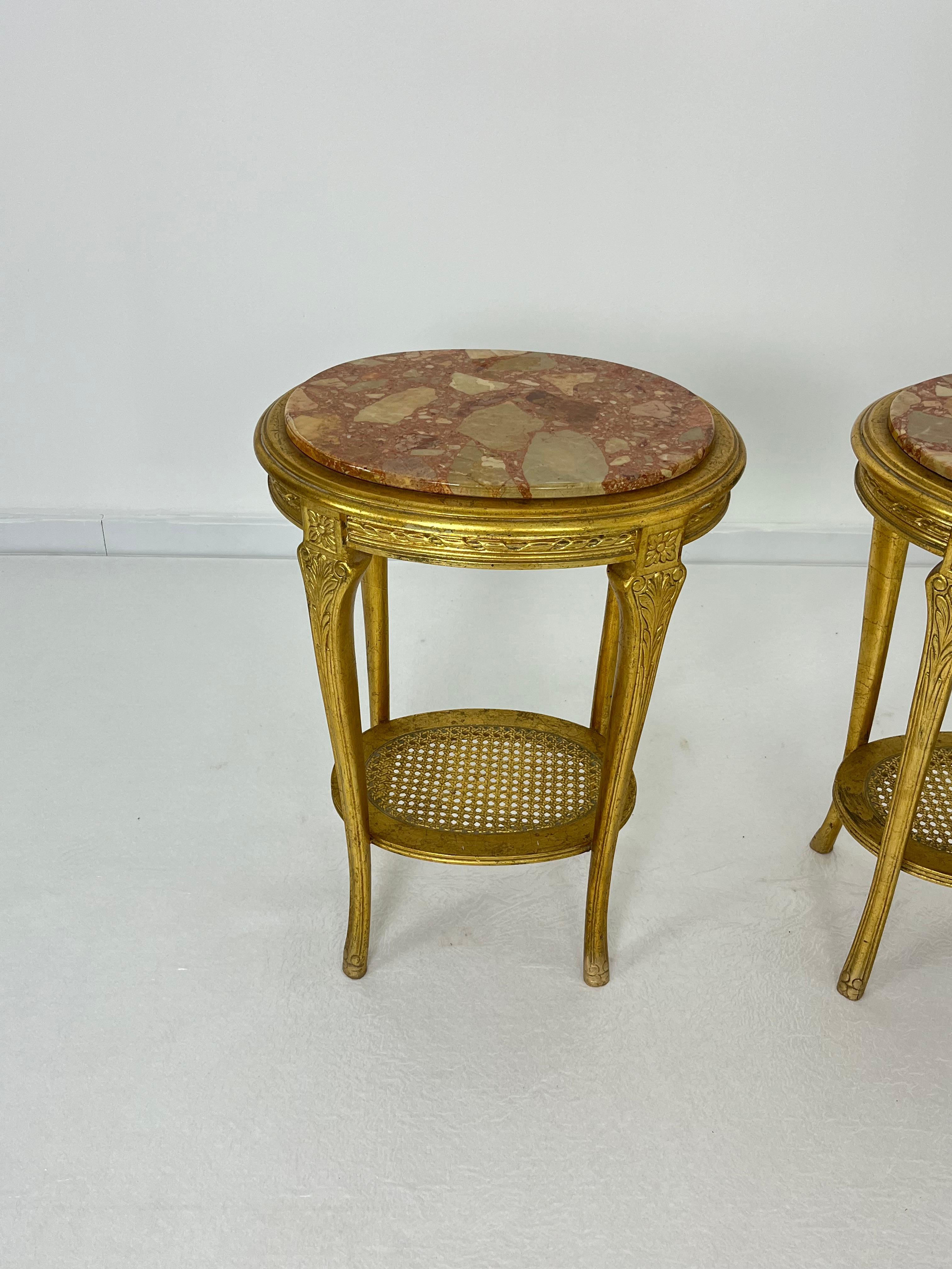 Set Of 2 Oval Italian Mid-Century Nightstands, 1960s. For Sale 1