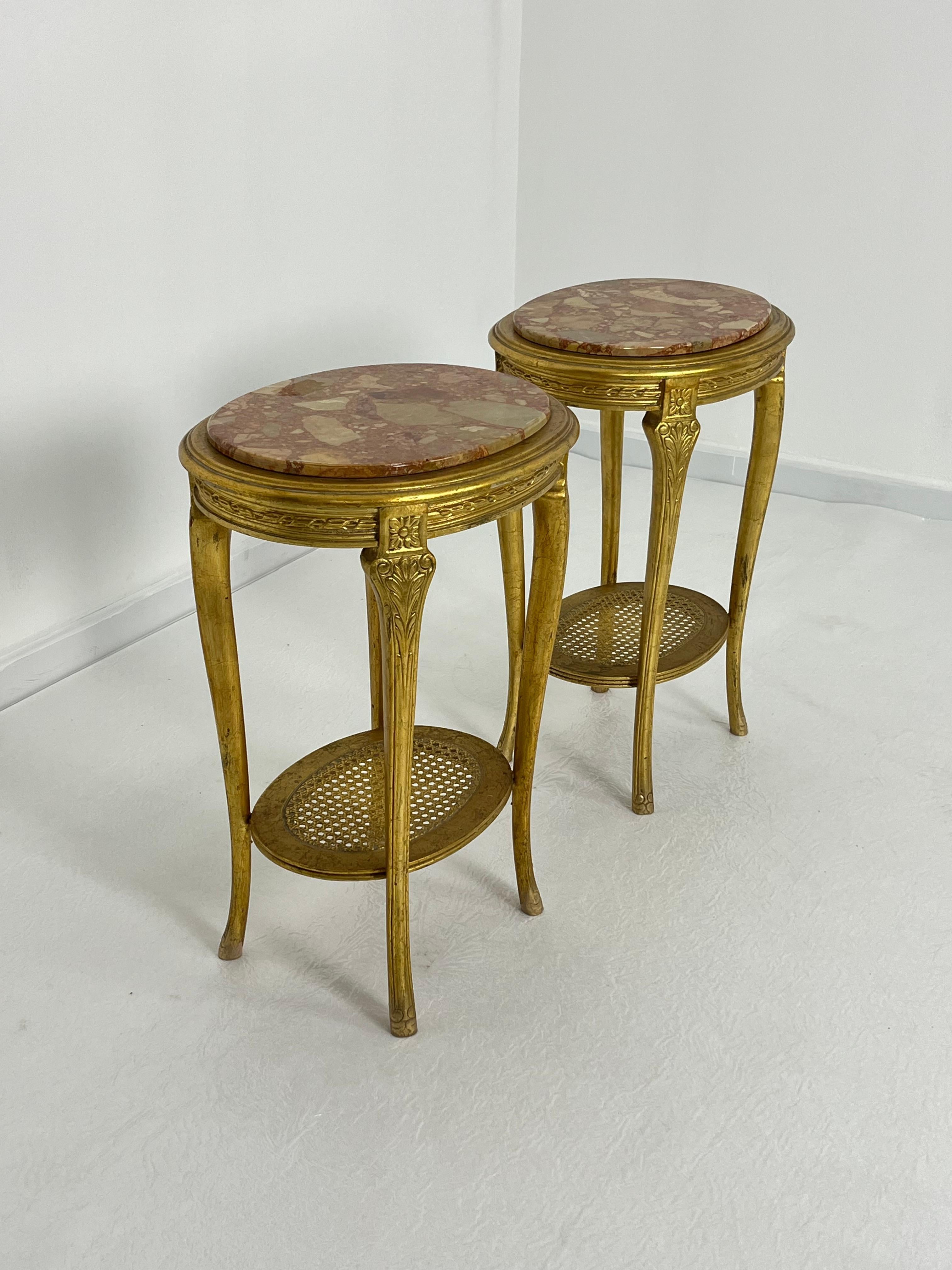 Set Of 2 Oval Italian Mid-Century Nightstands, 1960s. For Sale 2