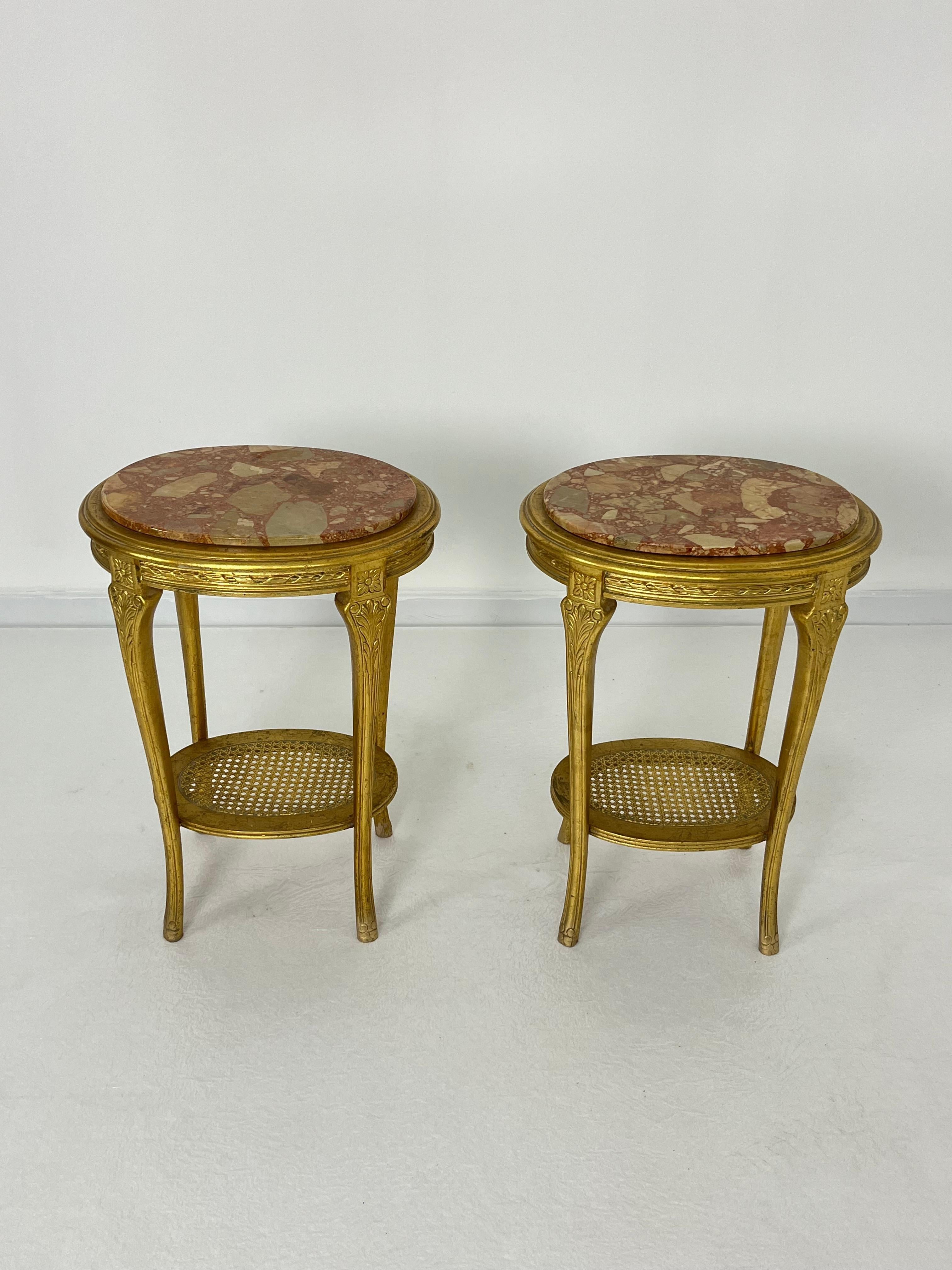 Set Of 2 Oval Italian Mid-Century Nightstands, 1960s. For Sale 3