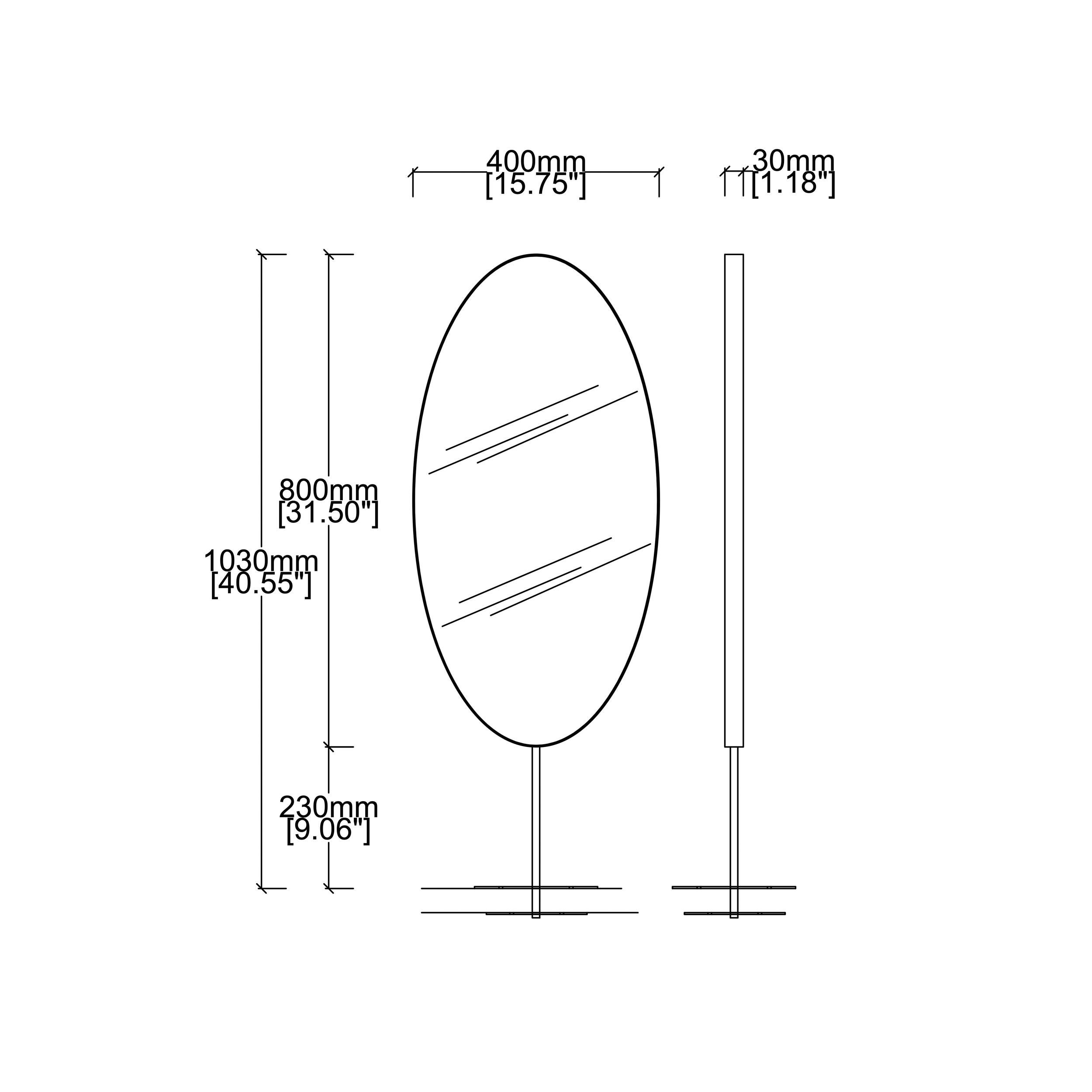 Set di 2 specchi da appoggio Ovalis con cornice moderna in acciaio inox lucidato In condizioni Nuovo in vendita a London, London