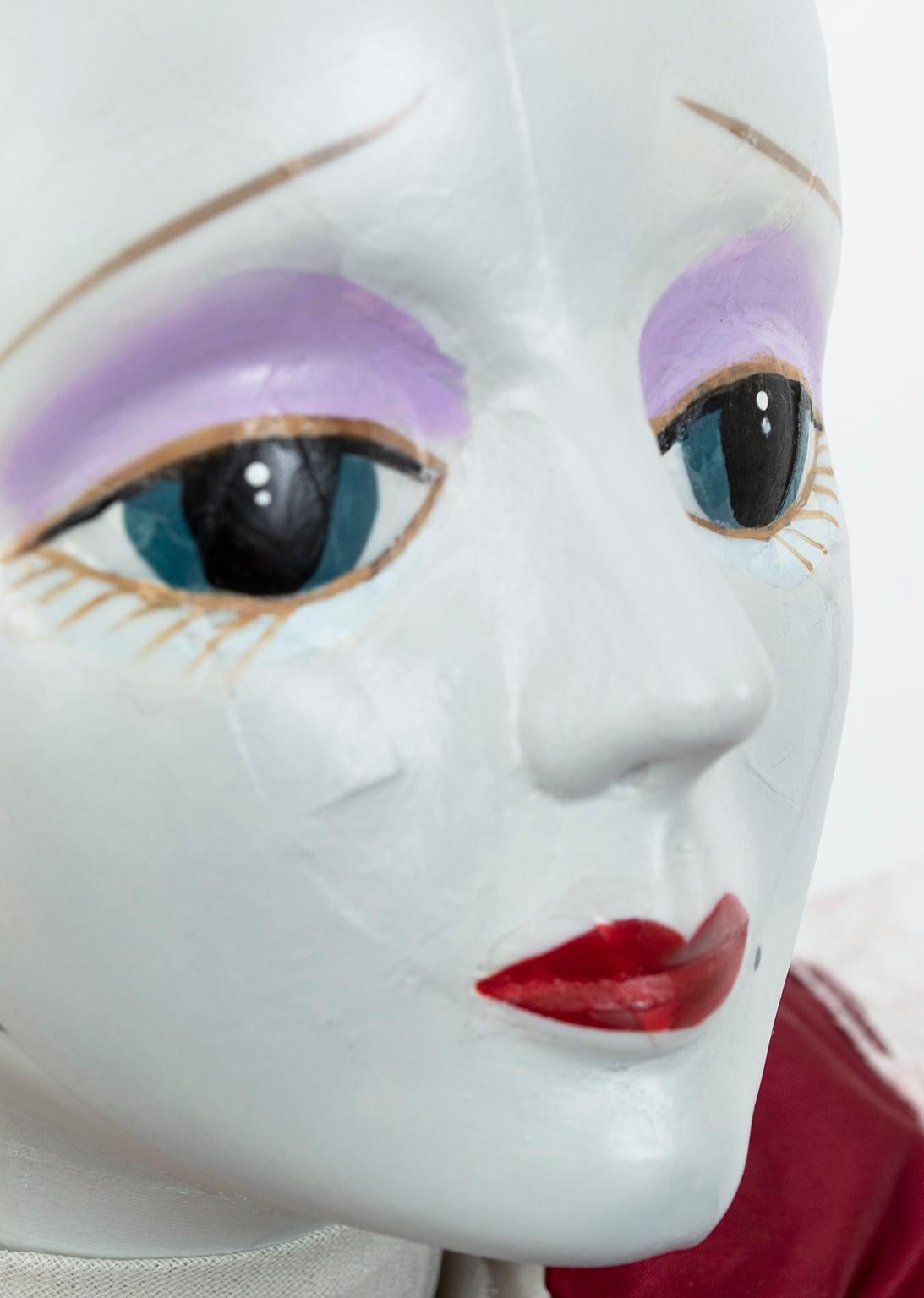 Set of 2 Oversize 3.5’ Commedia dell’Arte Porcelain Pierrot Clown Dolls, 1984 7