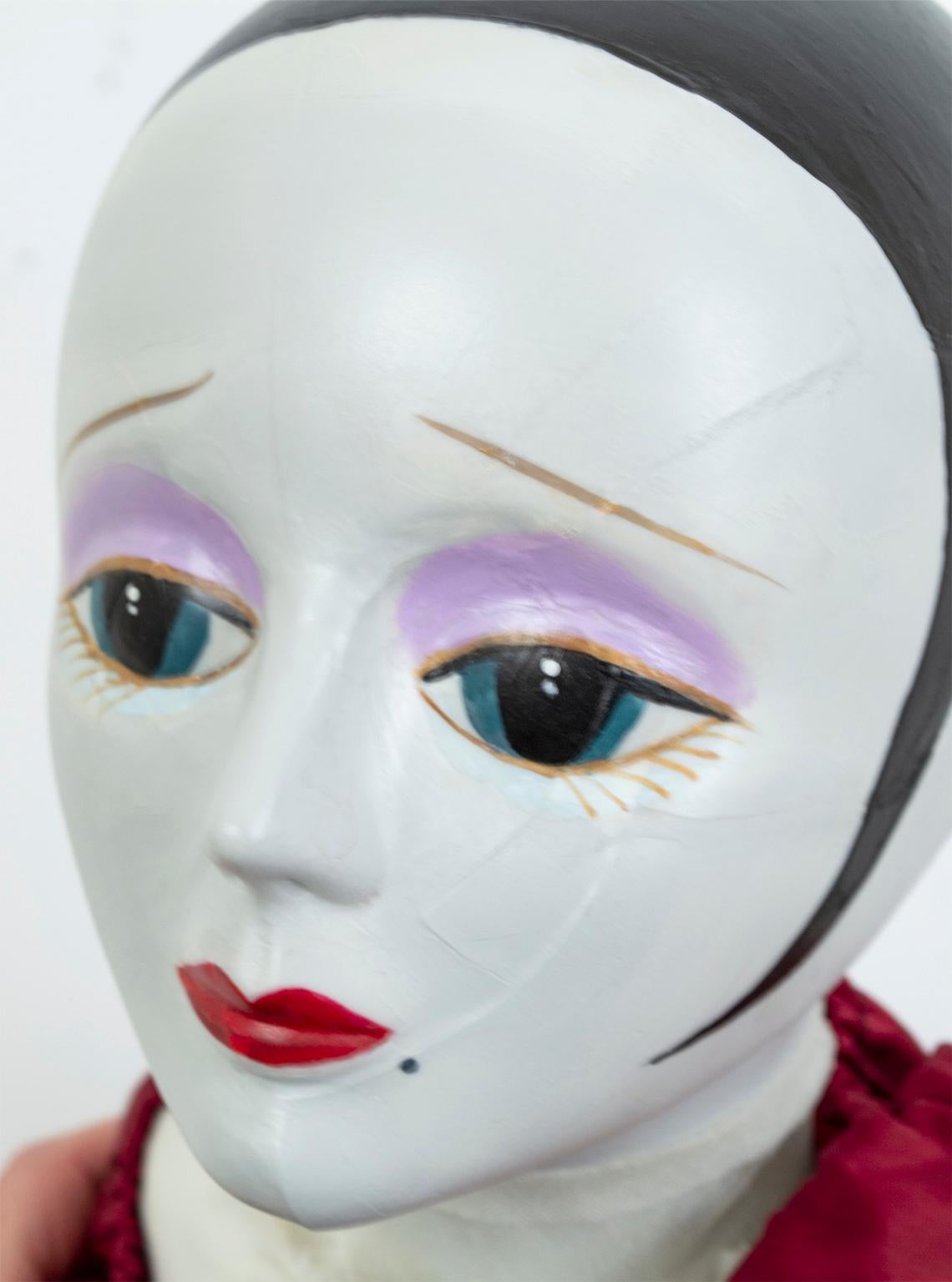 Set of 2 Oversize 3.5’ Commedia dell’Arte Porcelain Pierrot Clown Dolls, 1984 8