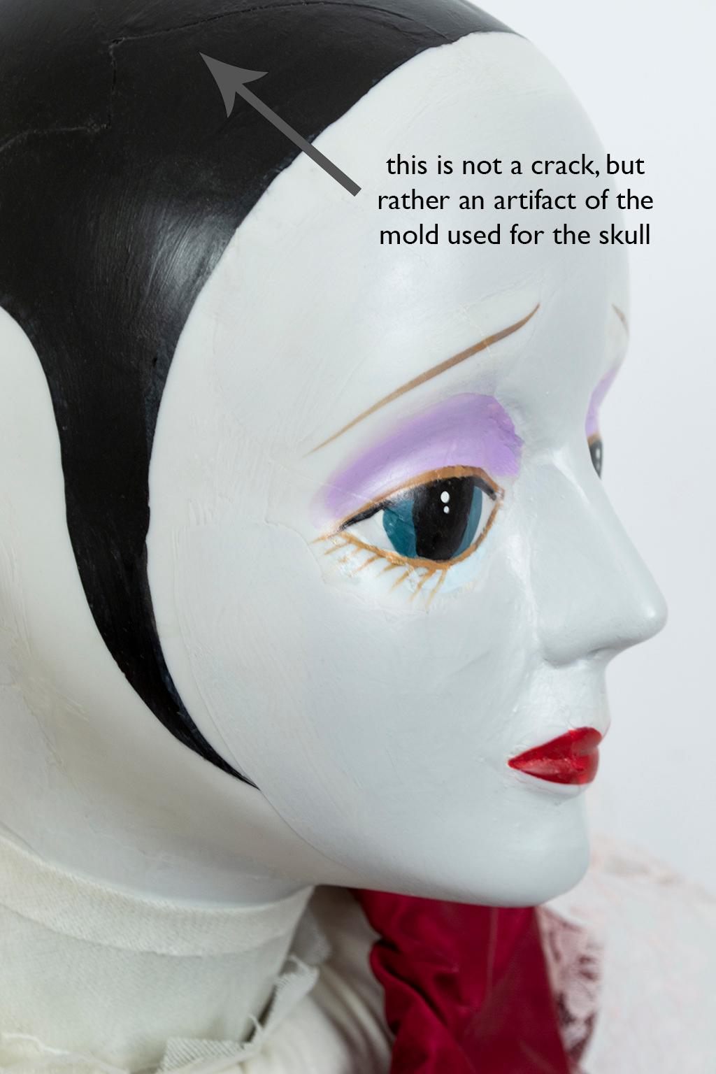 Set of 2 Oversize 3.5’ Commedia dell’Arte Porcelain Pierrot Clown Dolls, 1984 9