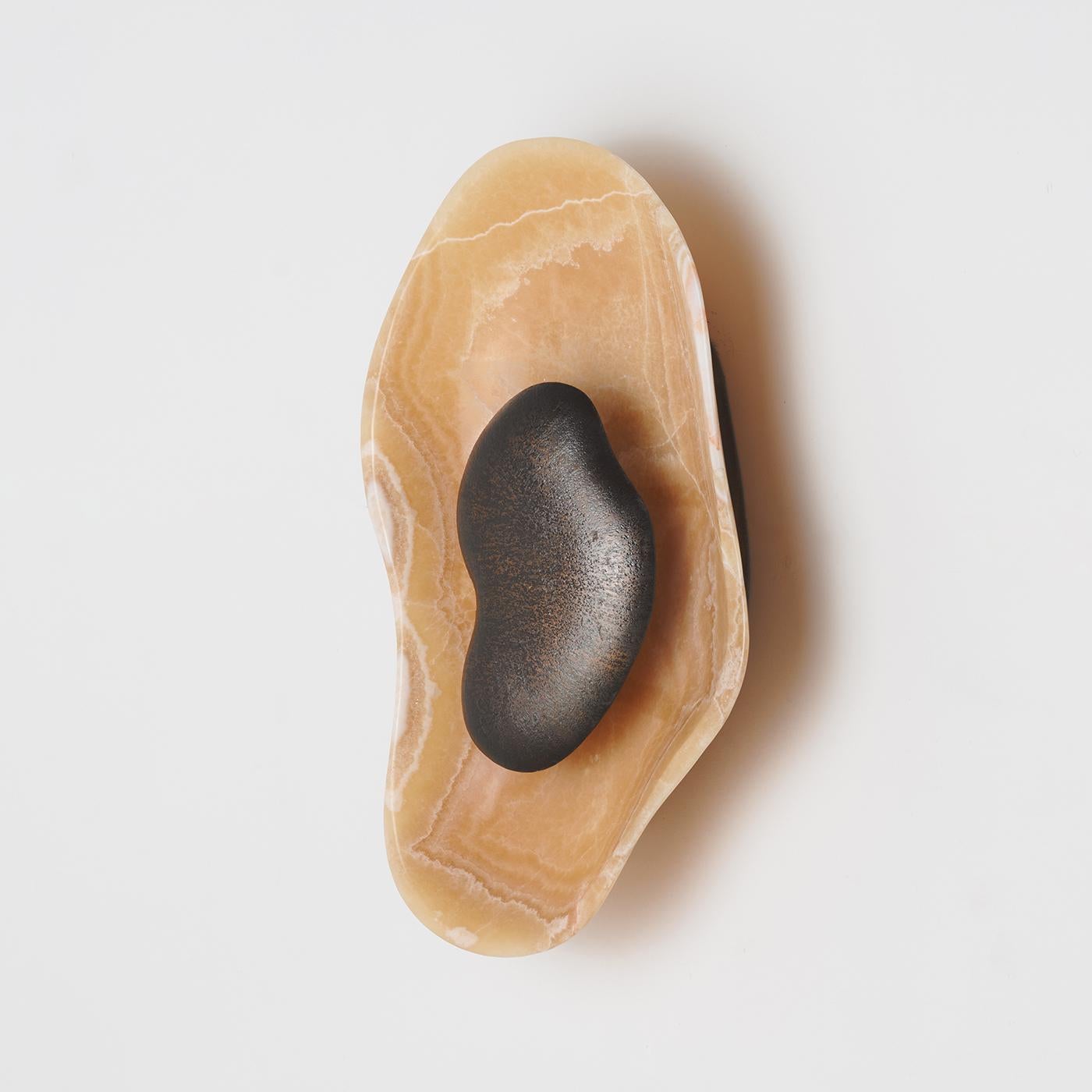 2er-Set Oyster Senfgelbe Onyx & gehämmerte Bronze-Wandleuchte von Matlight im Zustand „Neu“ im Angebot in Milan, IT
