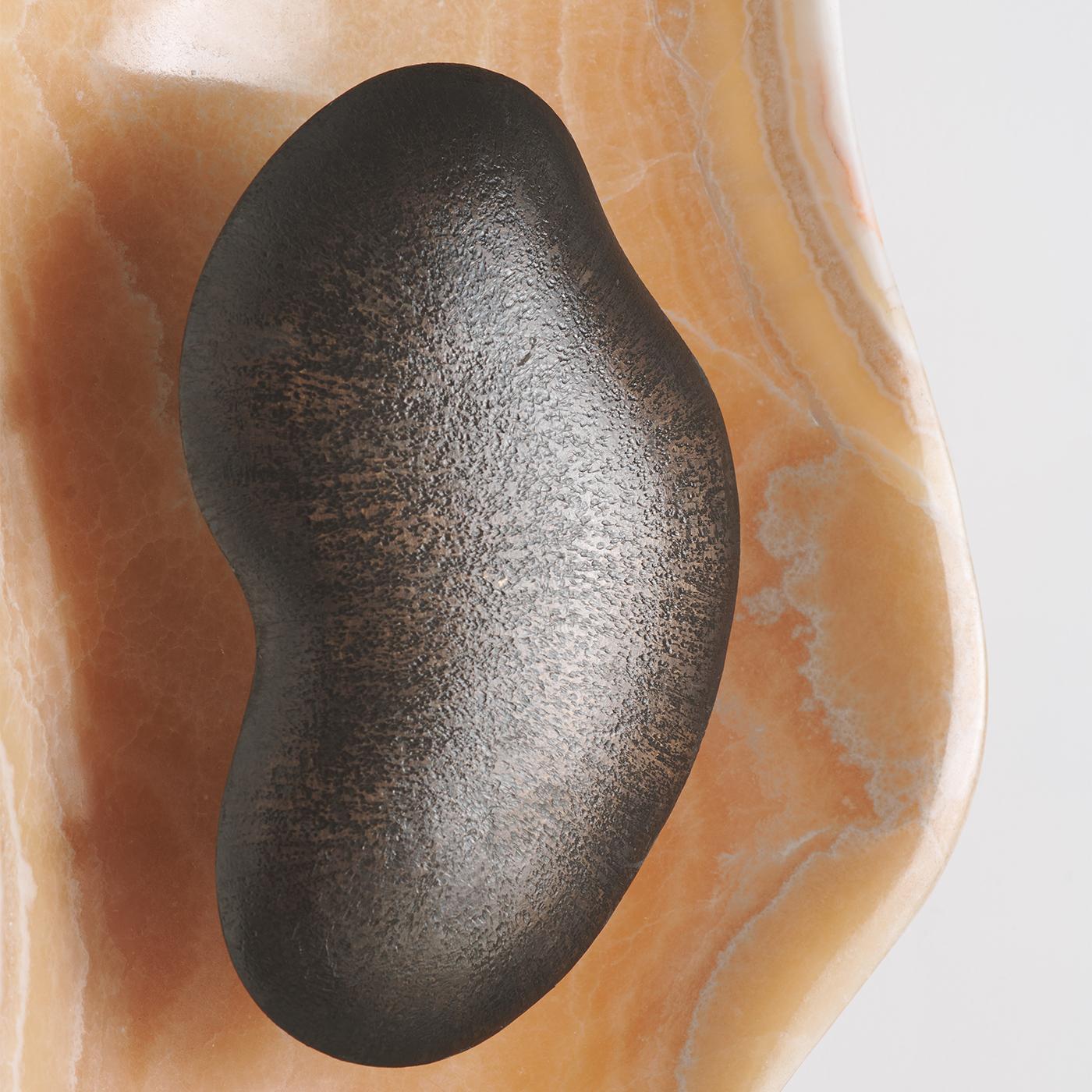 2er-Set Oyster Senfgelbe Onyx & gehämmerte Bronze-Wandleuchte von Matlight (Marmor) im Angebot