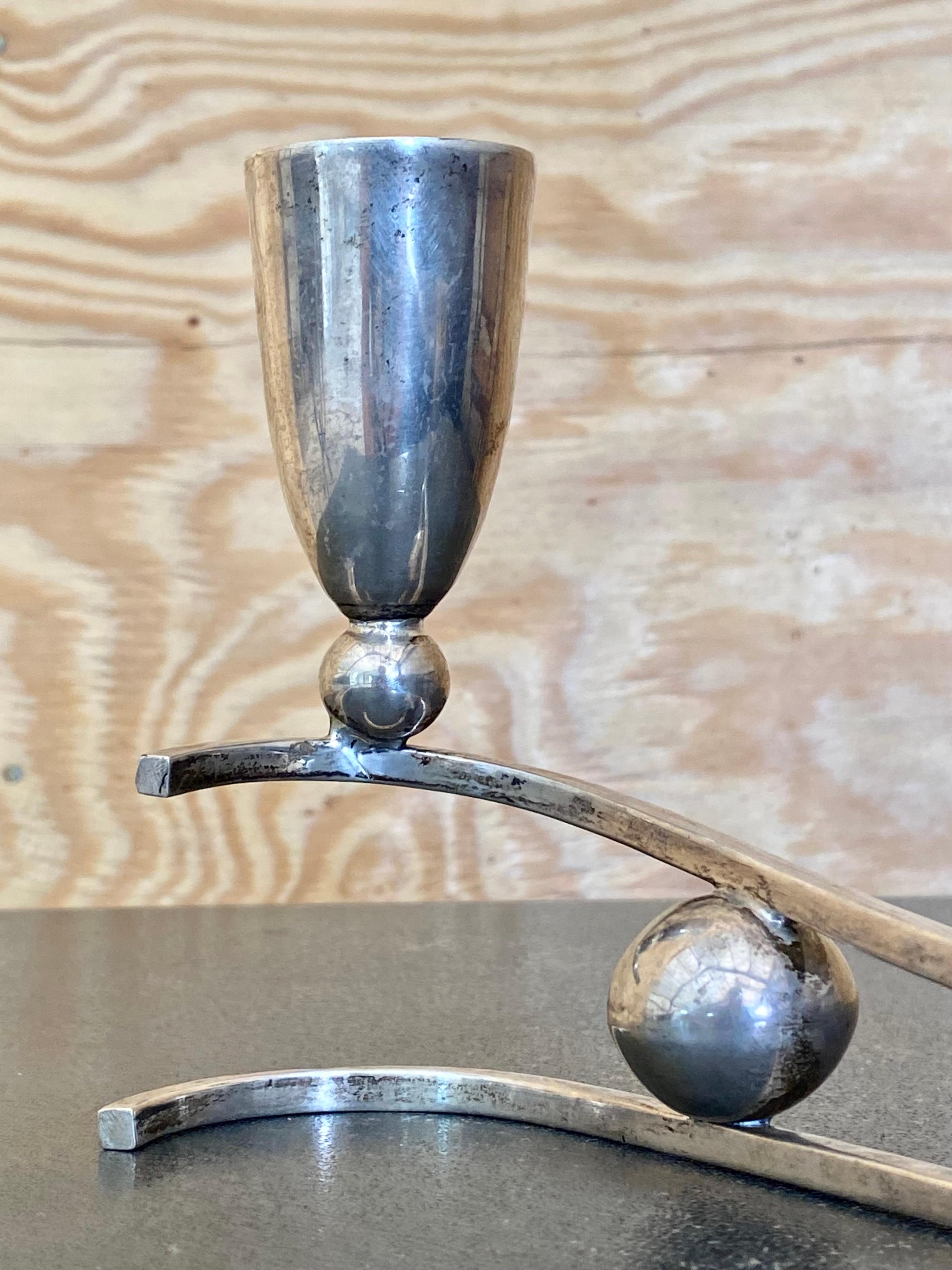 Set di (2) portacandele in argento sterling P. Lopez G. (Messico) in vendita 5