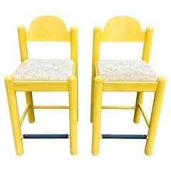 Set of 2 Padova Counter Height Stools by Hank Loewenstein, Italy, c. 1970s