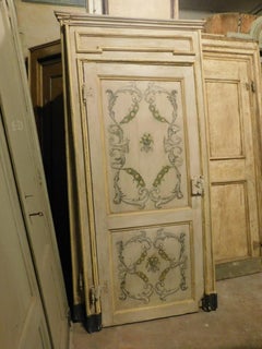 Set of 2 Painted and Lacquered Interior Doors with Frame, 18th Century, Italy