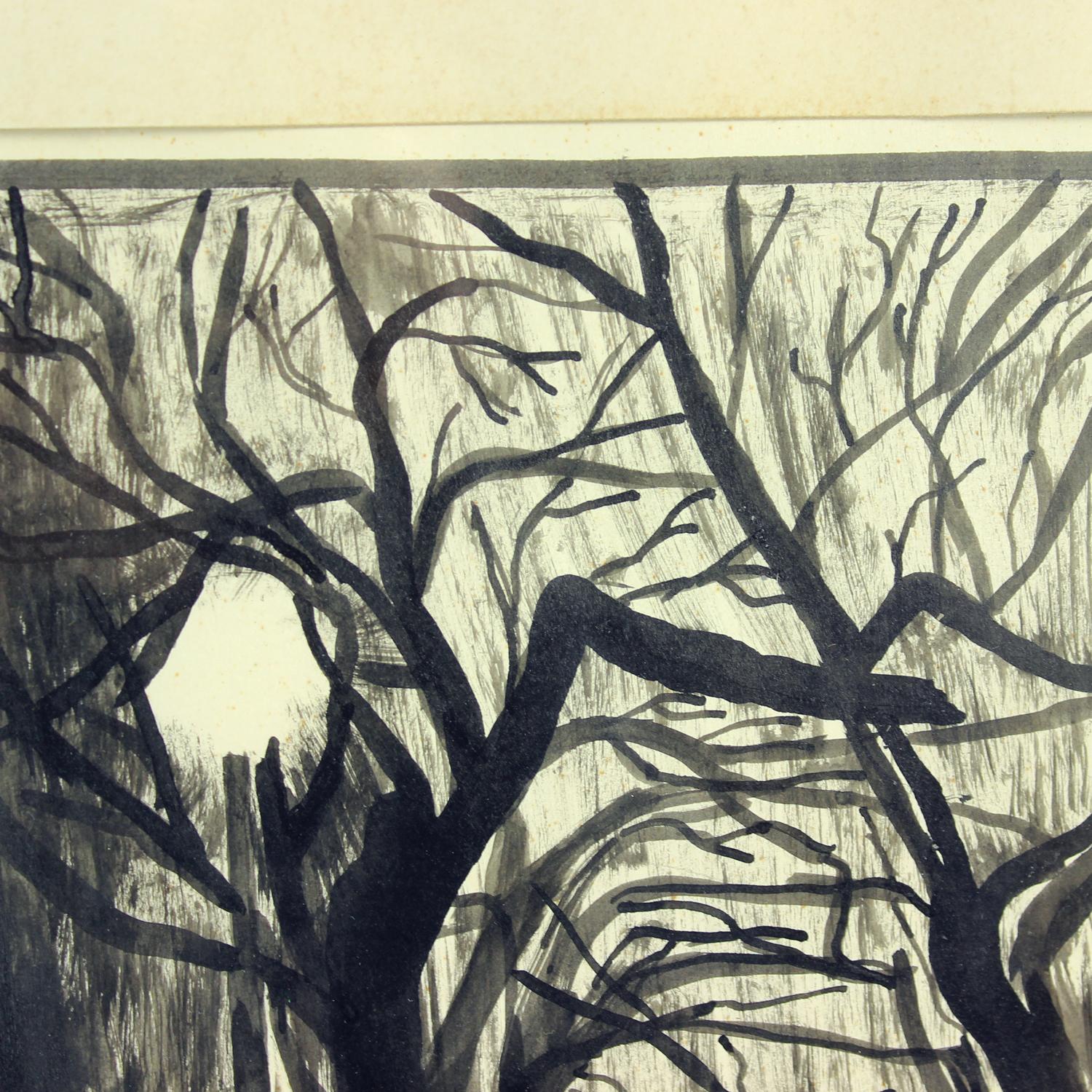 Set Of 2 Paintings On Paper, Signed Sestak 1972 In Excellent Condition For Sale In Zohor, SK