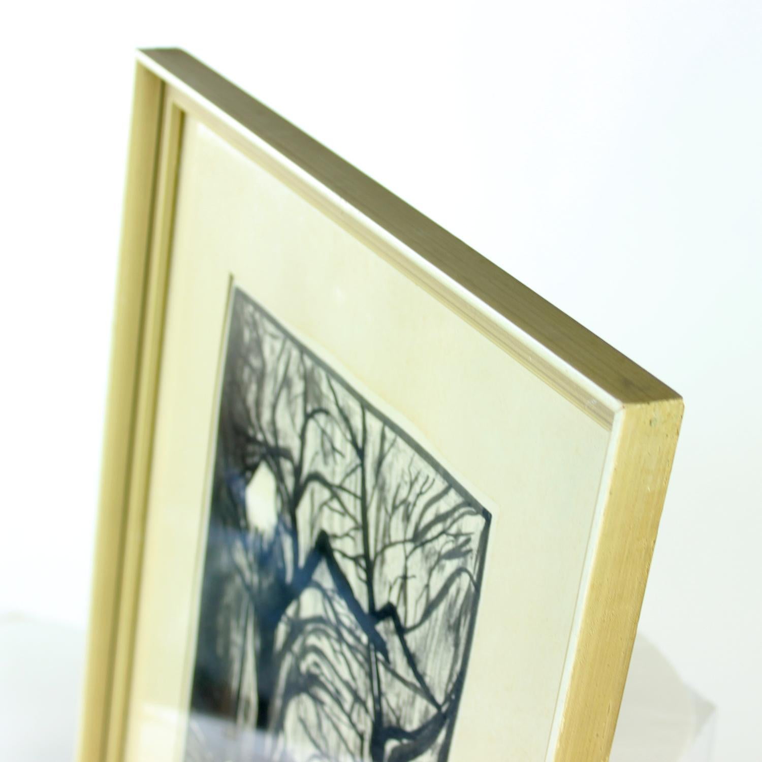 Glass Set Of 2 Paintings On Paper, Signed Sestak 1972 For Sale