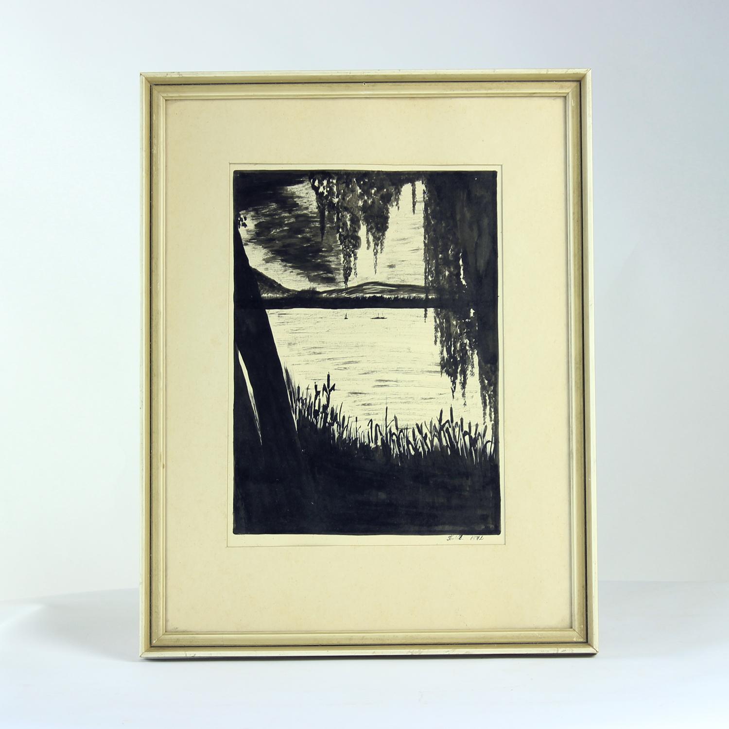 Set Of 2 Paintings On Paper, Signed Sestak 1972 For Sale 1