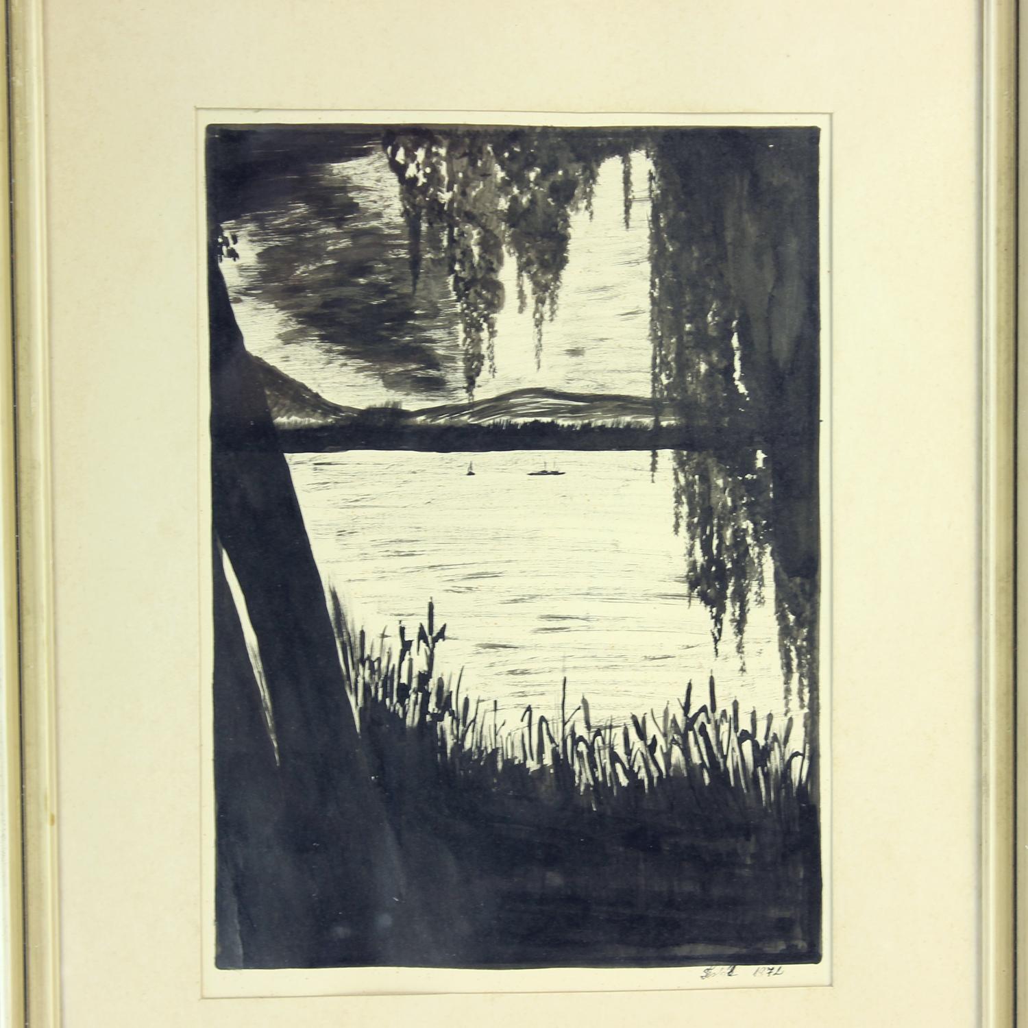 Set Of 2 Paintings On Paper, Signed Sestak 1972 For Sale 2