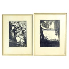 Set Of 2 Paintings On Paper, Signed Sestak 1972