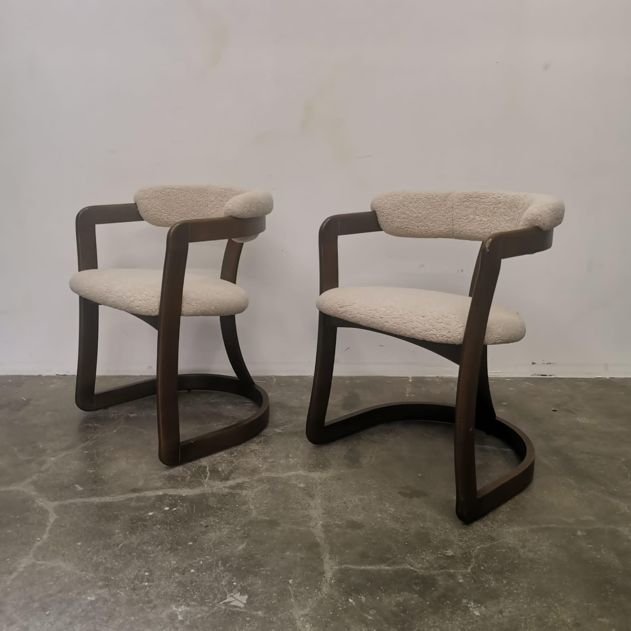 Mid-20th Century Set of 2 Pamplona style Italian dining chairs For Sale