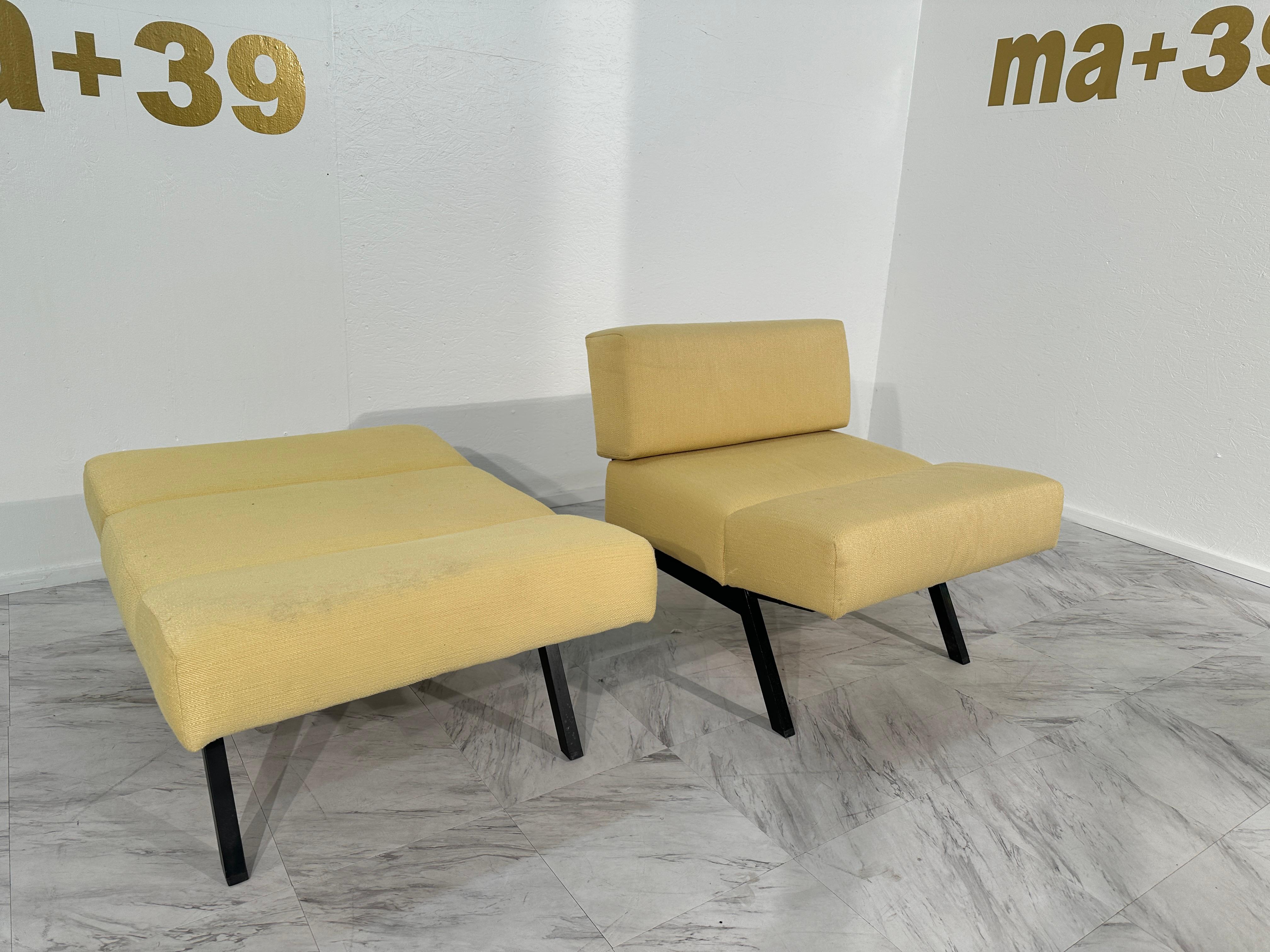 Italian Set of 2 Panchetto Lounge Chairs Designed by Rito Valla for IPE Bologna 1960s For Sale