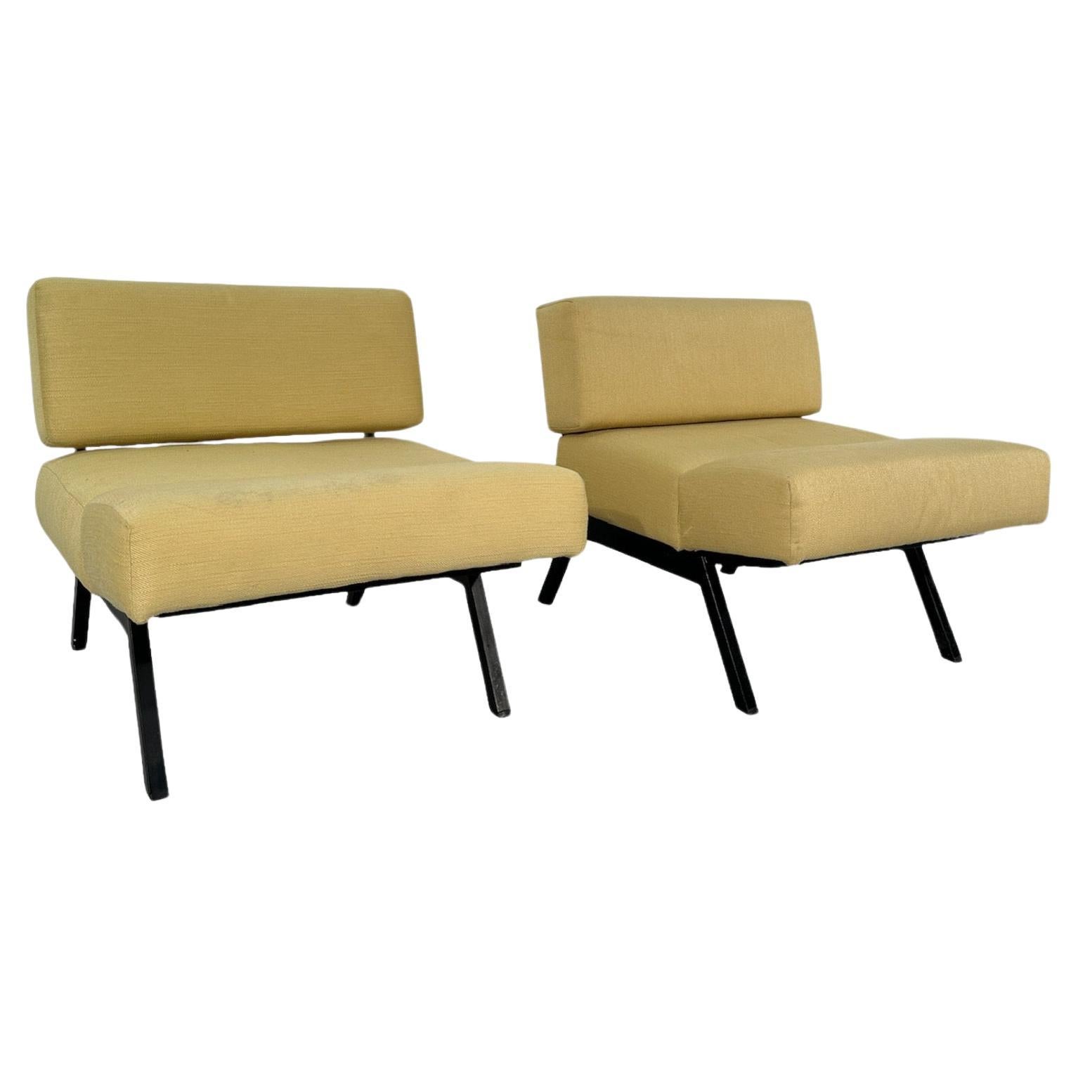 Set of 2 Panchetto Lounge Chairs Designed by Rito Valla for IPE Bologna 1960s For Sale