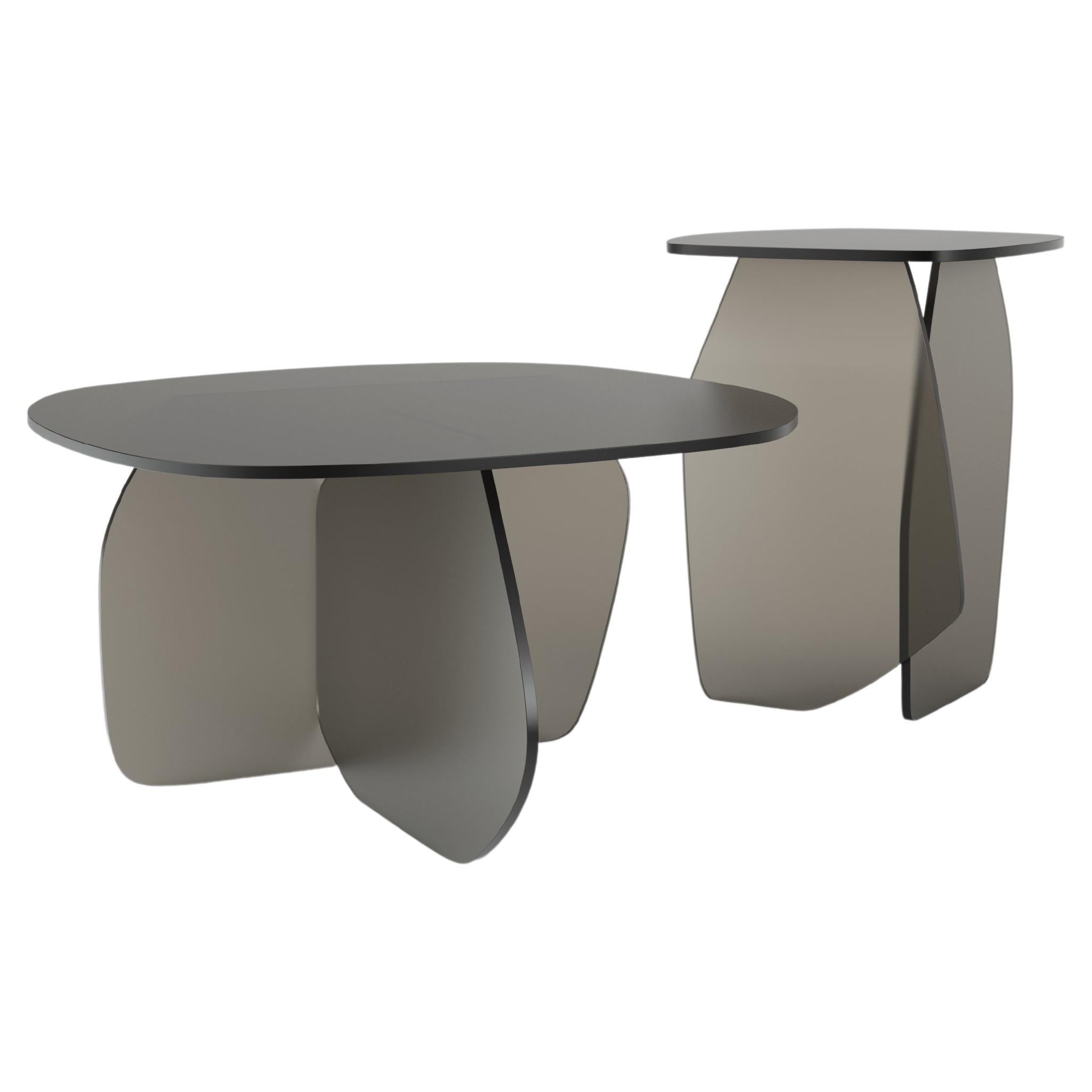 Set of 2 Panorama V1 and V2 Tables by Edizione Limitata For Sale