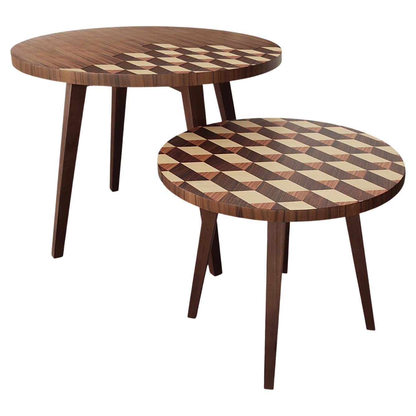 Set of 2 Paradosso Tea Table and Coffee Table For Sale