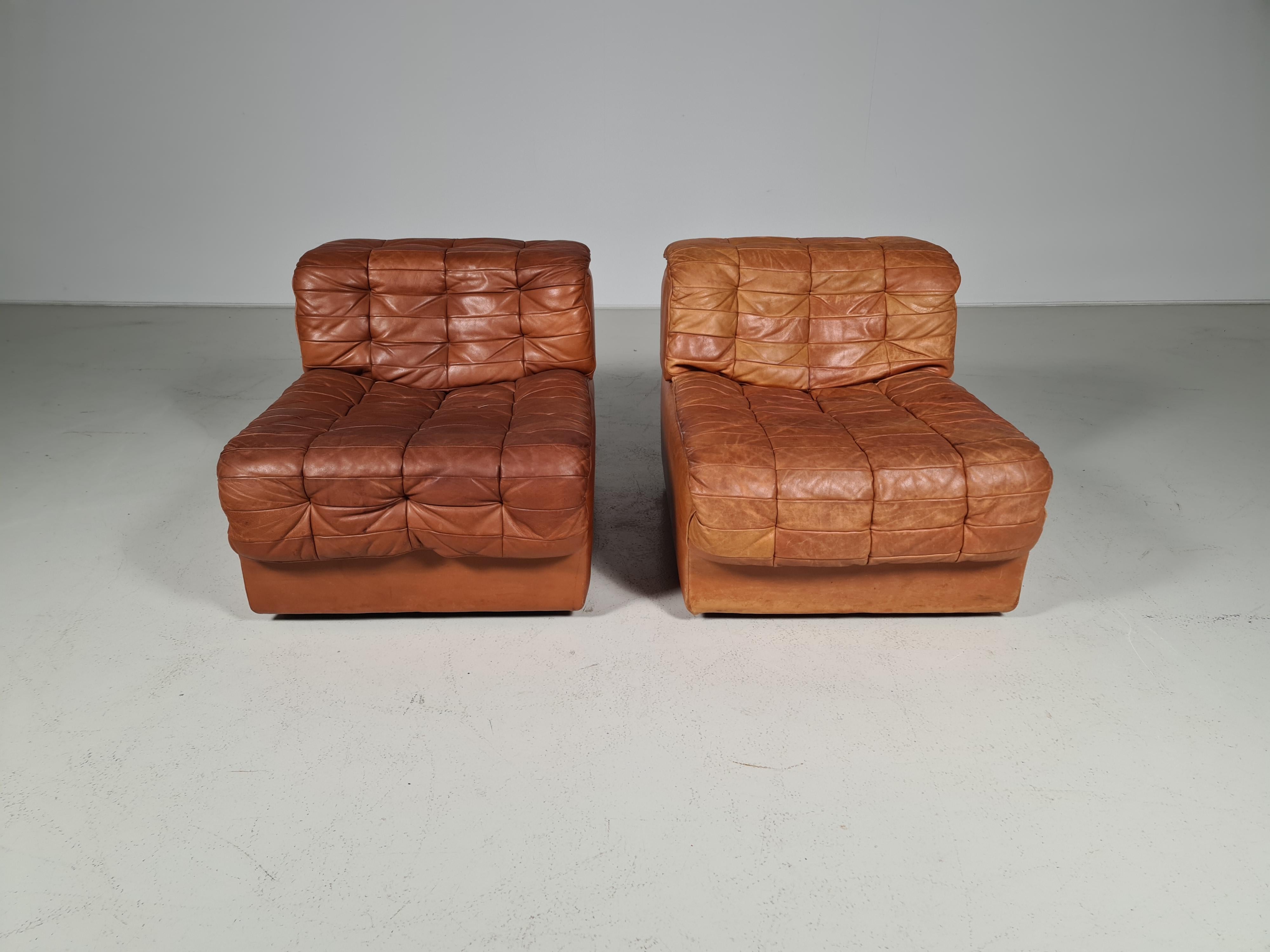 Swiss Set of 2 Patchwork De Sede DS-11 Chairs, 1970