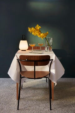 Pair of Pavilion AV2 Stackable Chairs, Black Steel/Walnut- by Anderssen & Voll