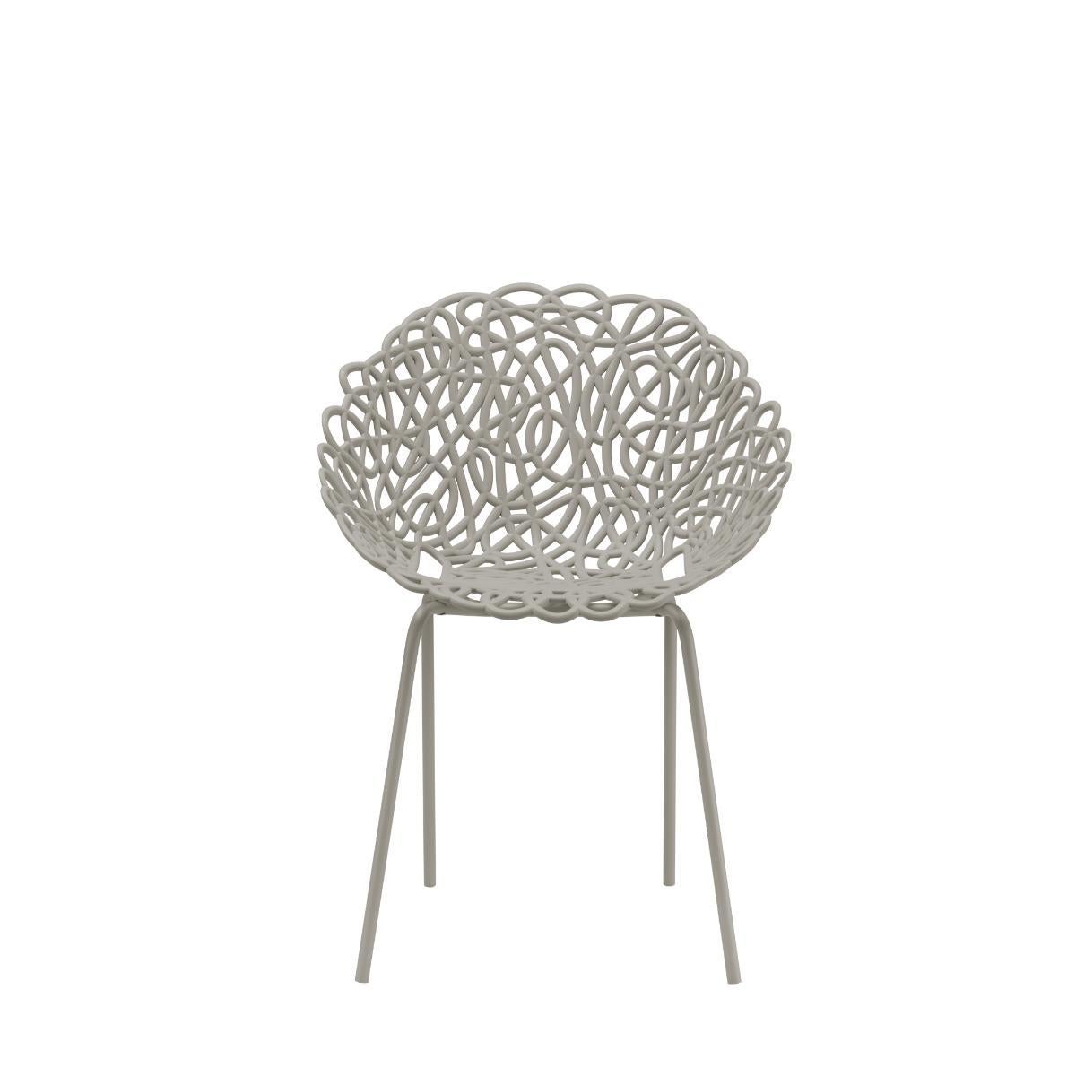 Italian Set of 2 Pcs Bacana Chair Indoor/Outdoor in Dove Grey by Estudio Campana For Sale