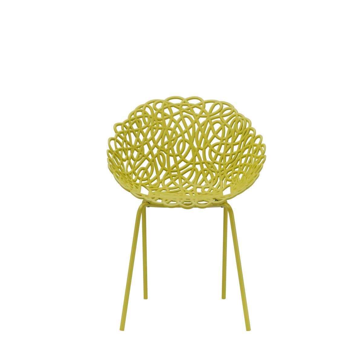Set of 2 Pcs Bacana Chair Indoor/Outdoor in Mustard by Estudio Campana In New Condition For Sale In Brooklyn, NY