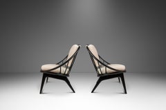 Set of 2 "Peacock" Chairs in Bouclé, Ib Kofod-Larsen, Selig, Denmark, c. 1960's