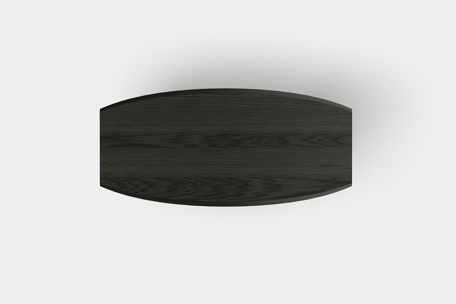 Set of 2 Peana Coffee Tables, Bench in Black Tinted Wood Finish by Joel Escalona For Sale 8