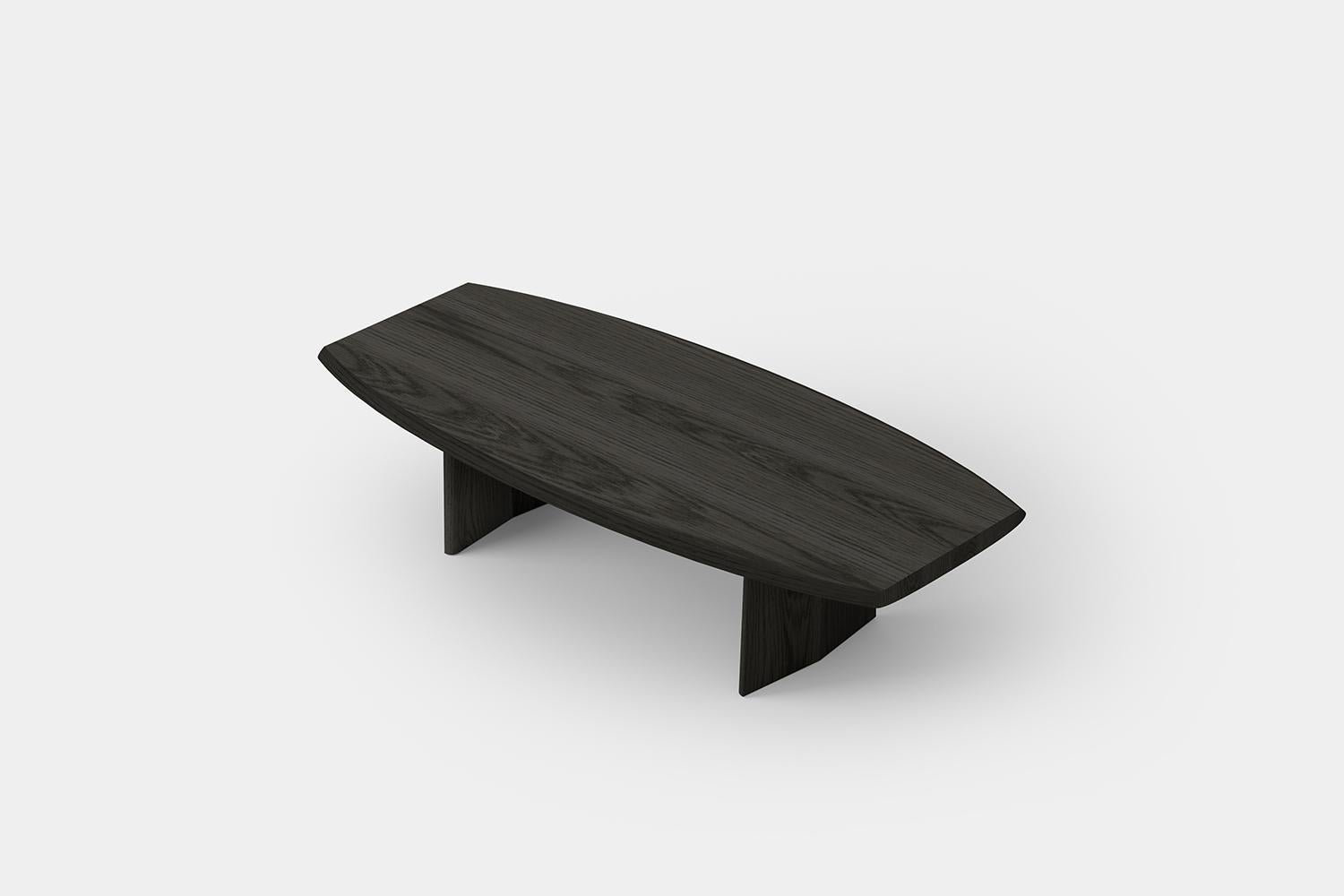 Set of 2 Peana Coffee Tables, Bench in Black Tinted Wood Finish by Joel Escalona For Sale 10