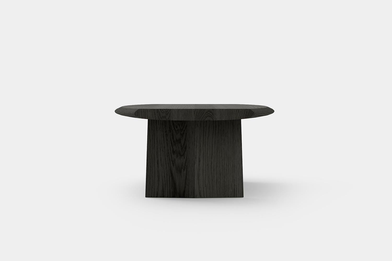 Set of 2 Peana Coffee Tables, Bench in Black Tinted Wood Finish by Joel Escalona For Sale 11
