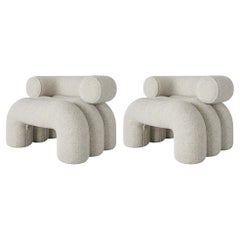 Set of 2 Pearl Aurora Armchairs by Nelson Araujo