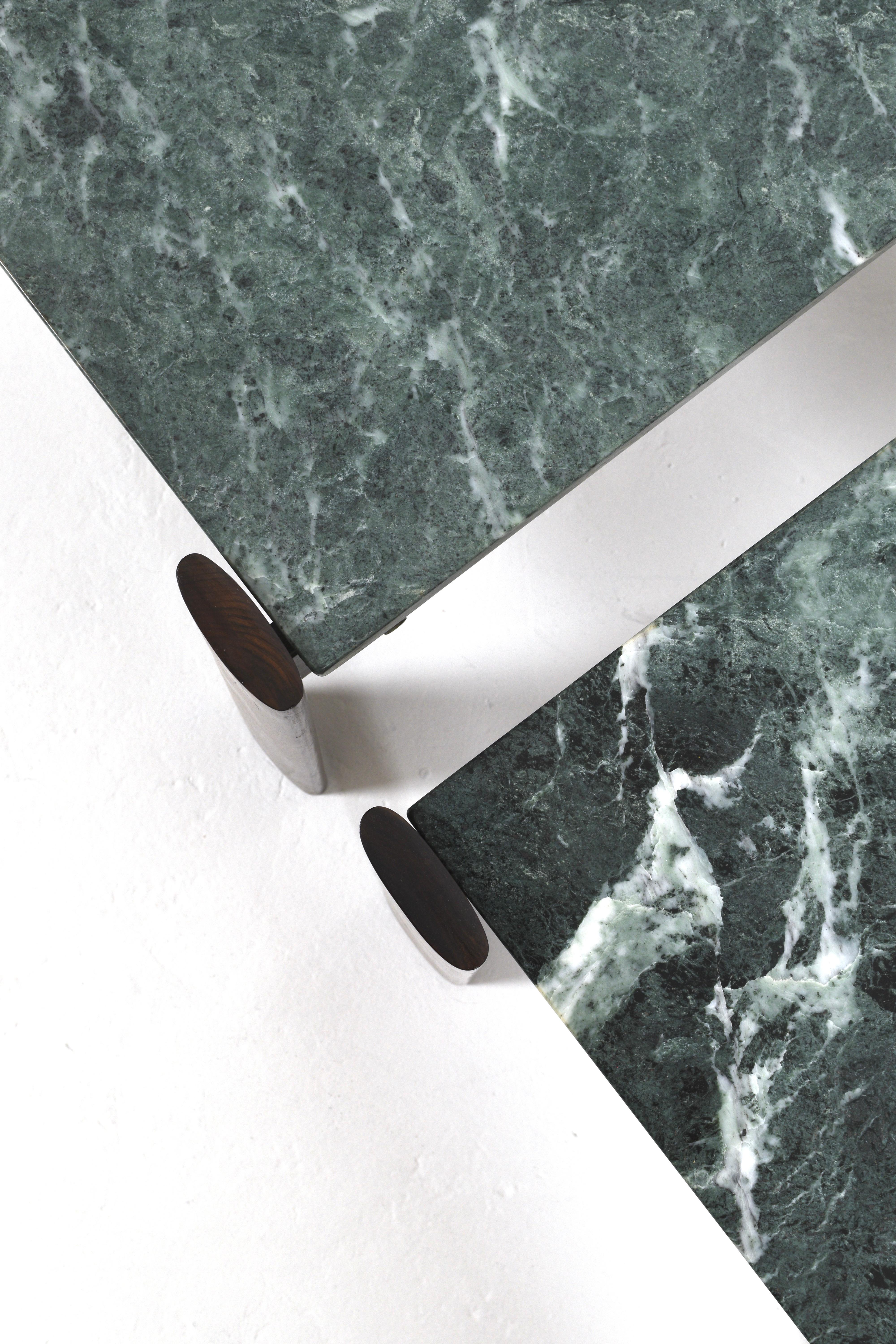 Set of 2 Percival Lafer Green Marble Side Tables, Brazil, 1970s For Sale 6
