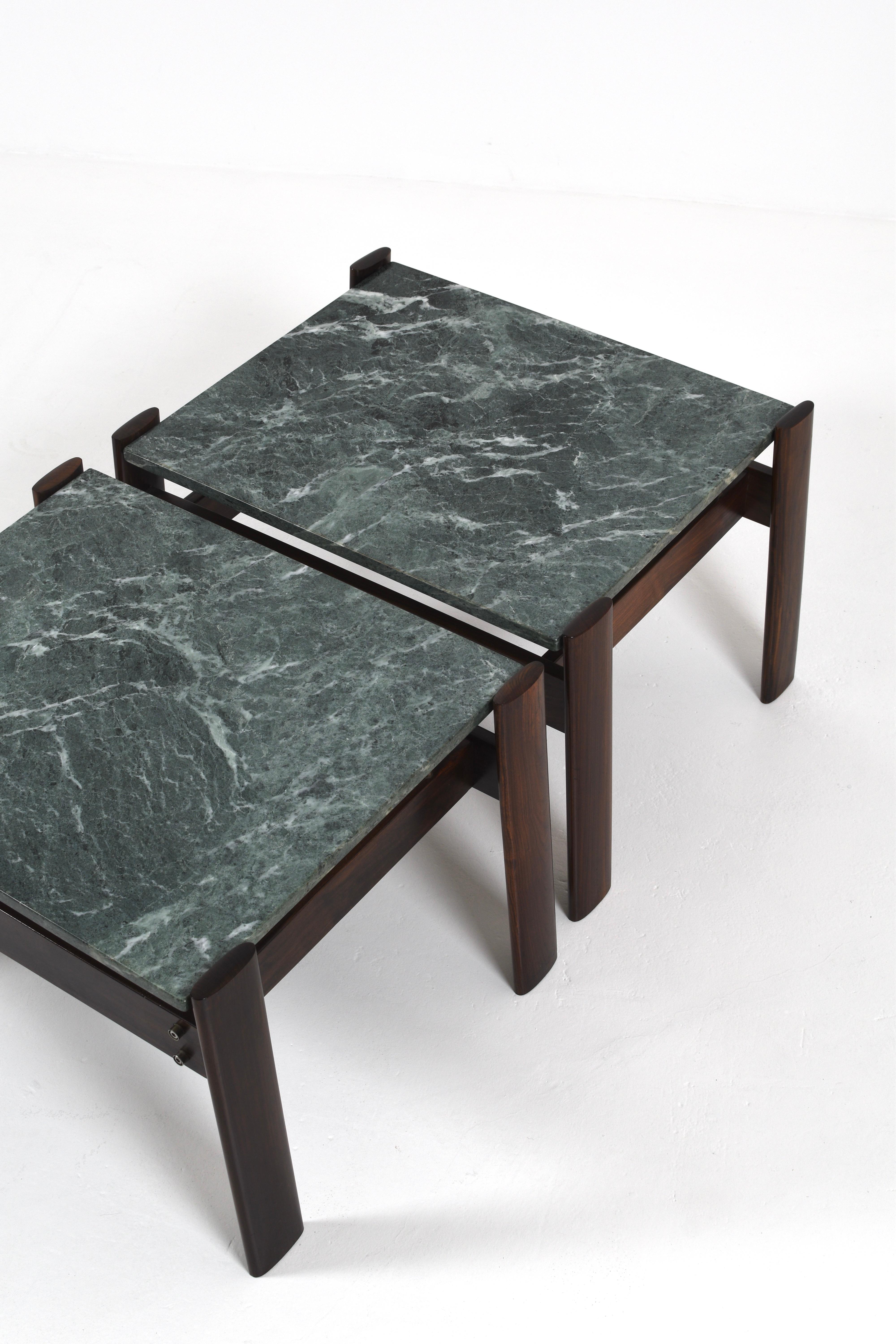 Set of 2 Percival Lafer Green Marble Side Tables, Brazil, 1970s For Sale 7