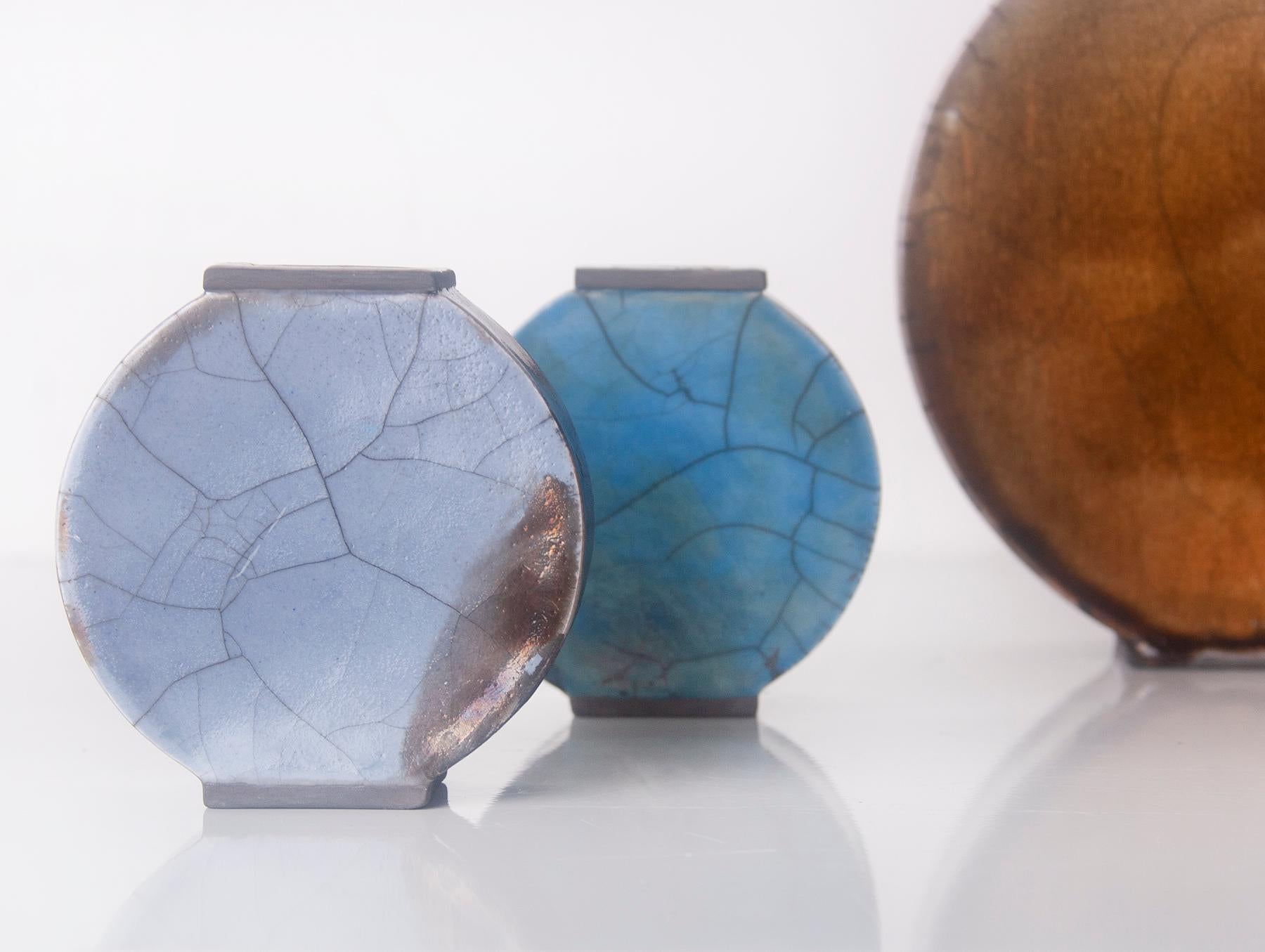 Post-Modern Set of 2 Periwinkle Vases by Doa Ceramics