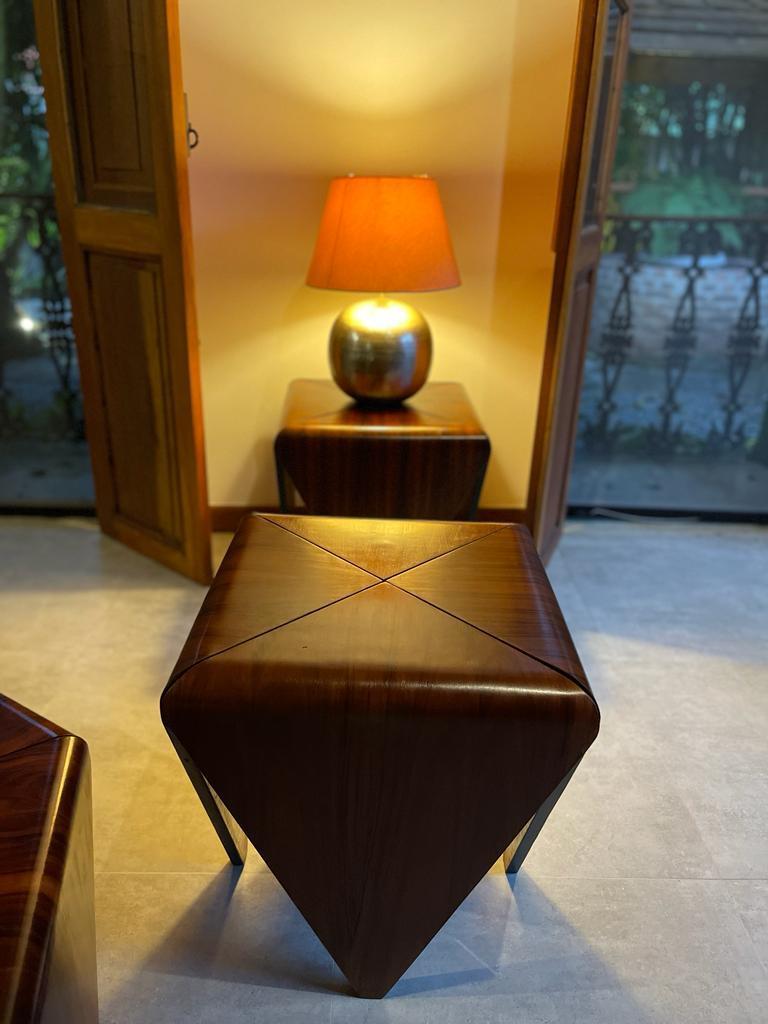 Set of 2 Petala Side Table by Jorge Zalszupin, Brazilian Modern For Sale 6