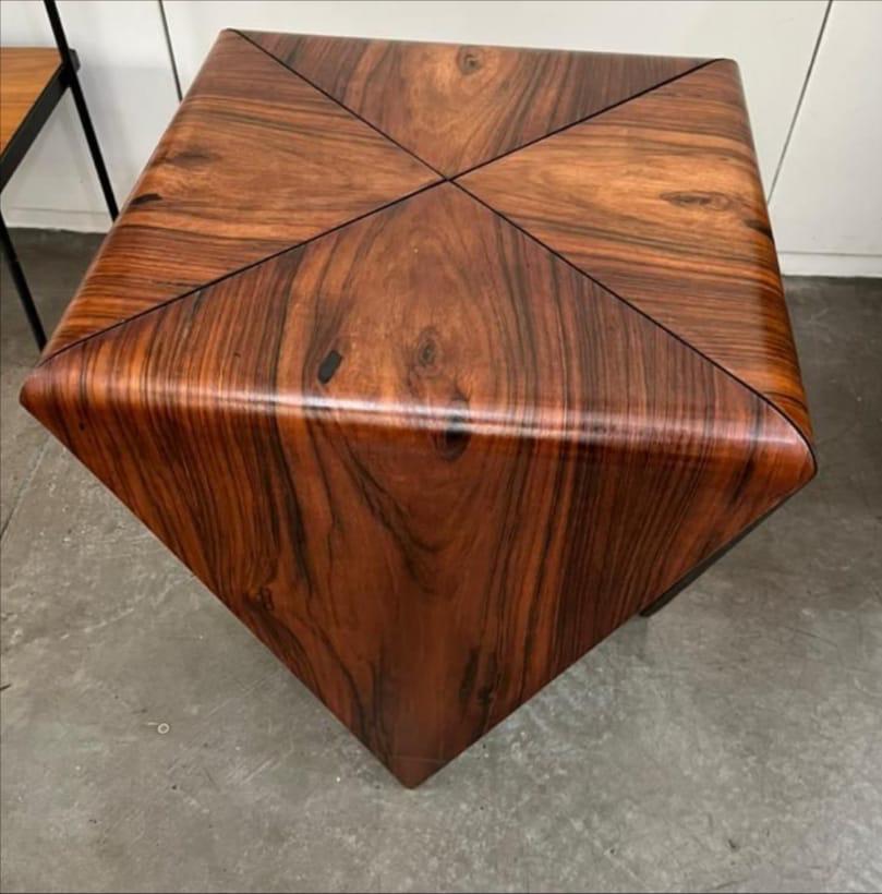 Rosewood Set of 2 Petala Side Table by Jorge Zalszupin, Brazilian Modern For Sale