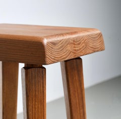 Set of 2 Pierre Chapo Stools S01 patinated old version in Elm, France, 1970's