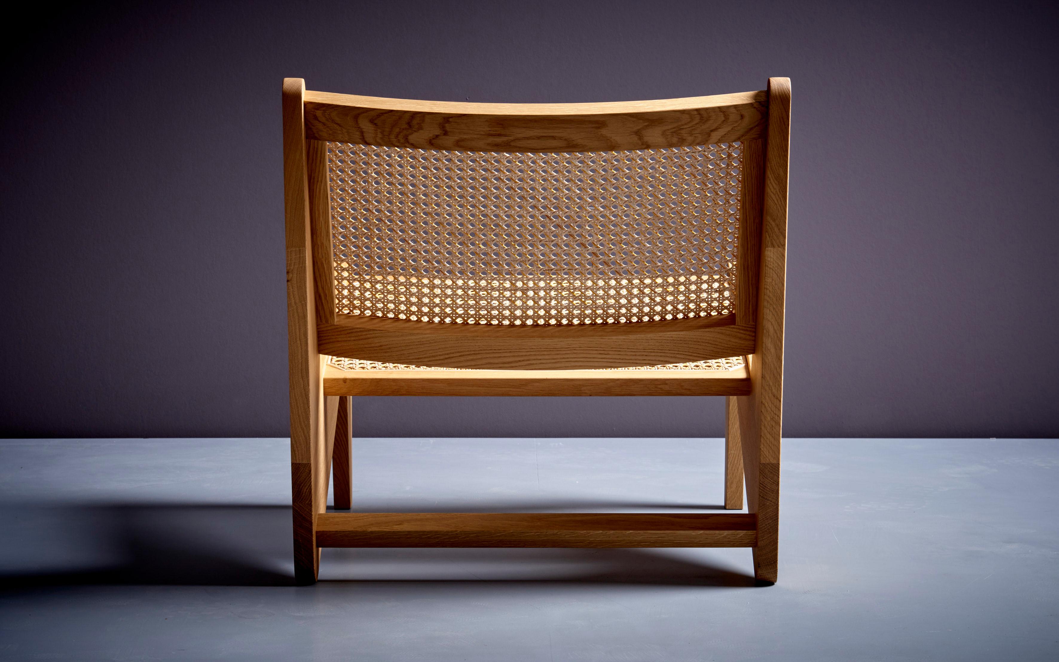 2er-Set Pierre Jeanneret Kangaroo-Stuhl aus Holz und Korbweide für Cassina im Angebot 8
